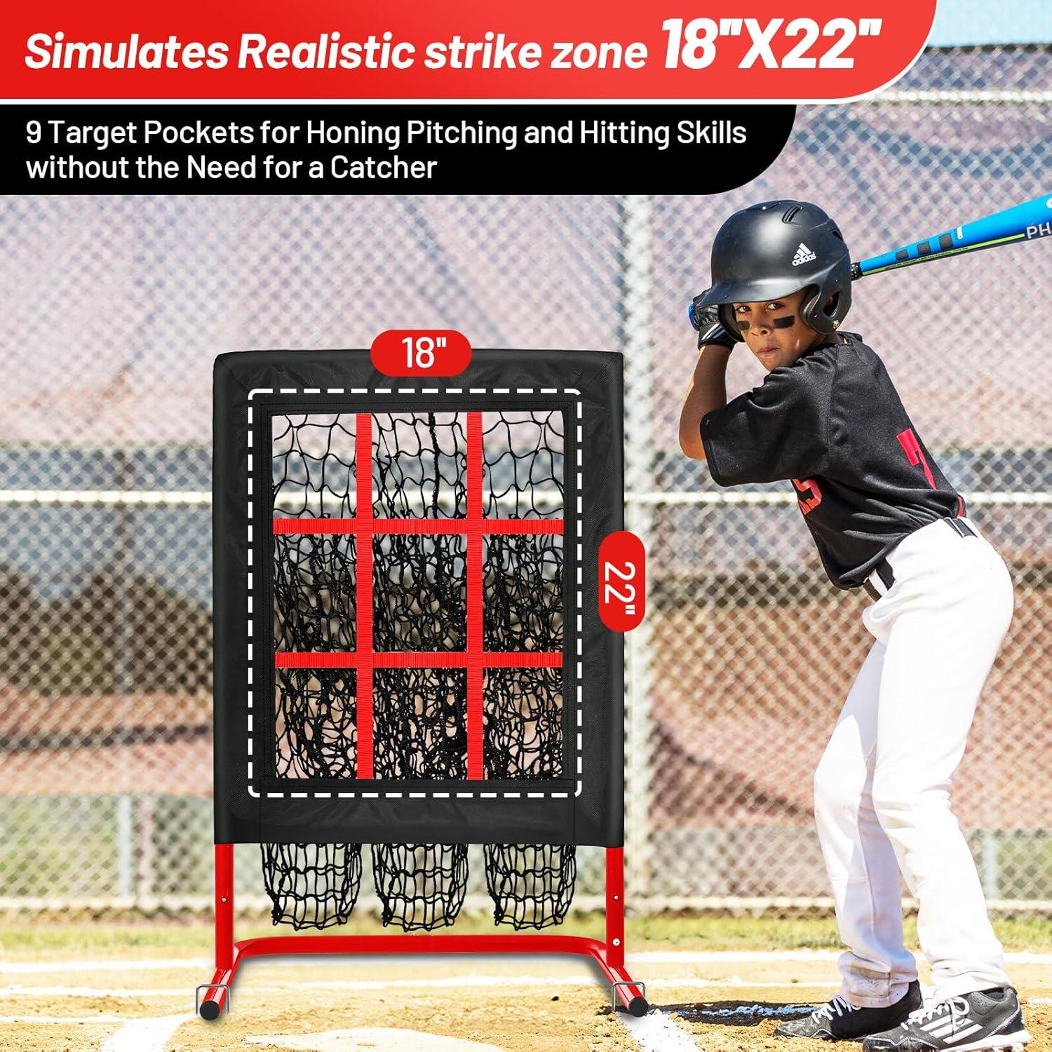 Red de Lanzamiento RACOC 9 Huecos Ajustable para Béisbol/Softbol
