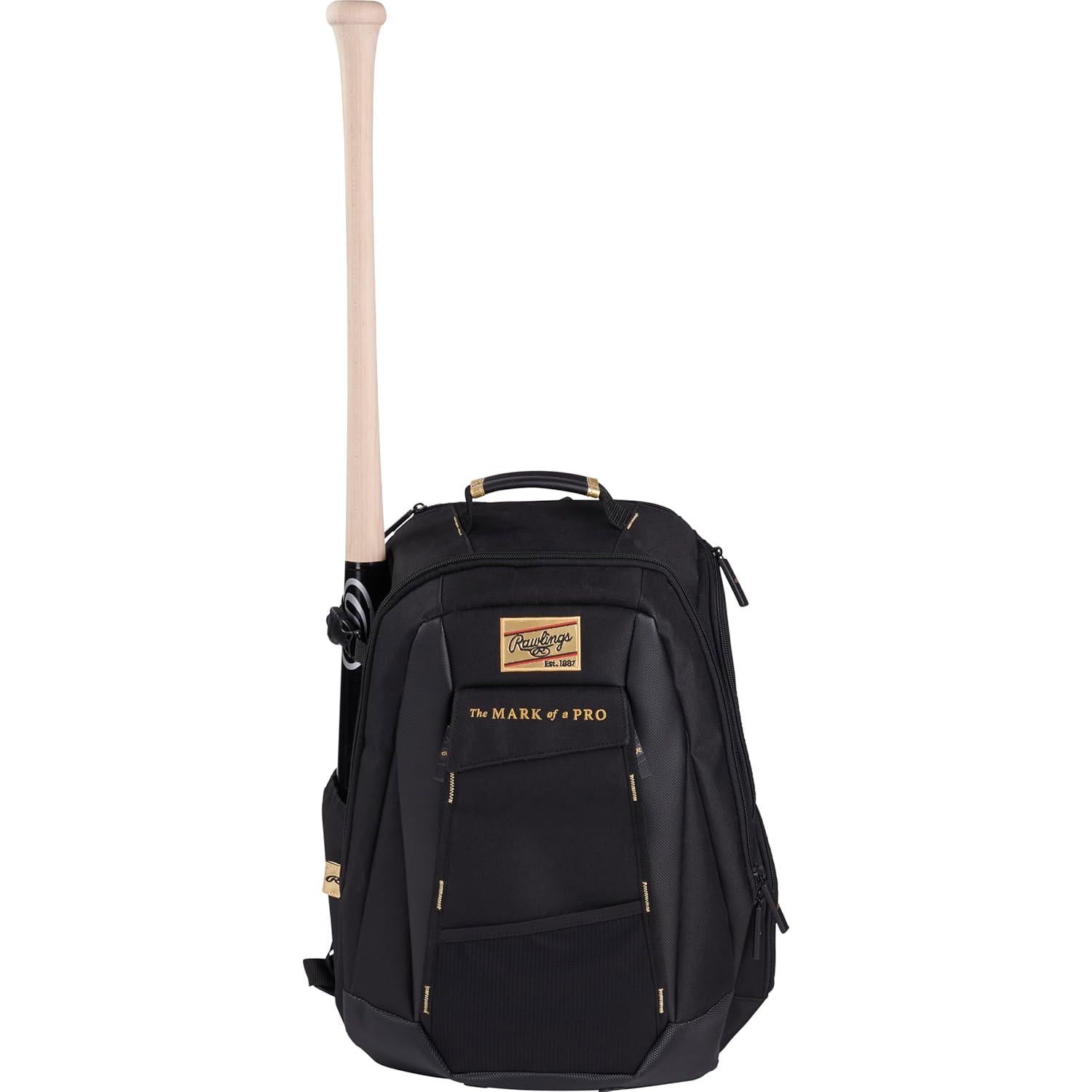 Mochila Utilitaria Rawlings Colección Dorada Negra 45.72x30.48cm