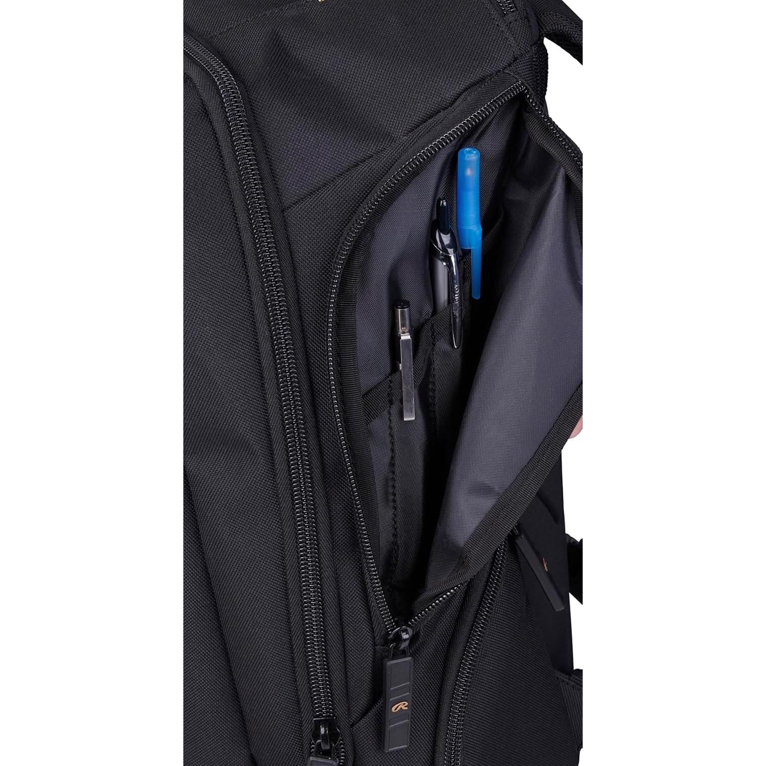 Mochila Utilitaria Rawlings Colección Dorada Negra 45.72x30.48cm