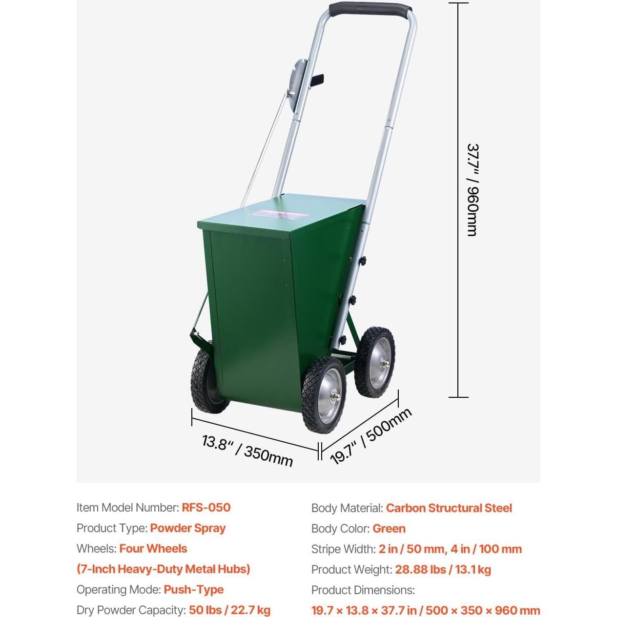 Marcador de Línea Seco VEVOR 22.68 kg Ajustable 5-10 cm Verde