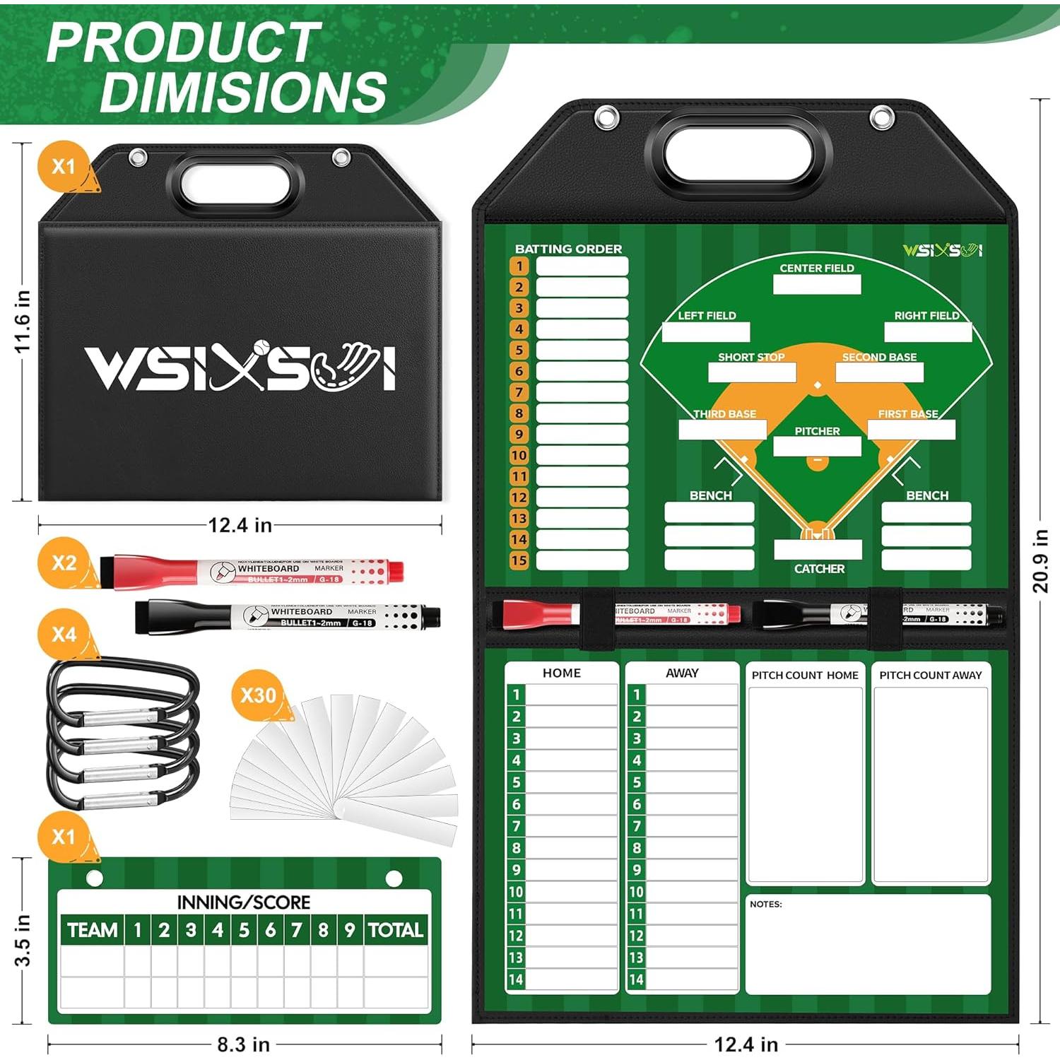 Tablero Magnético de Alineación de Béisbol Wsixsui Plegable