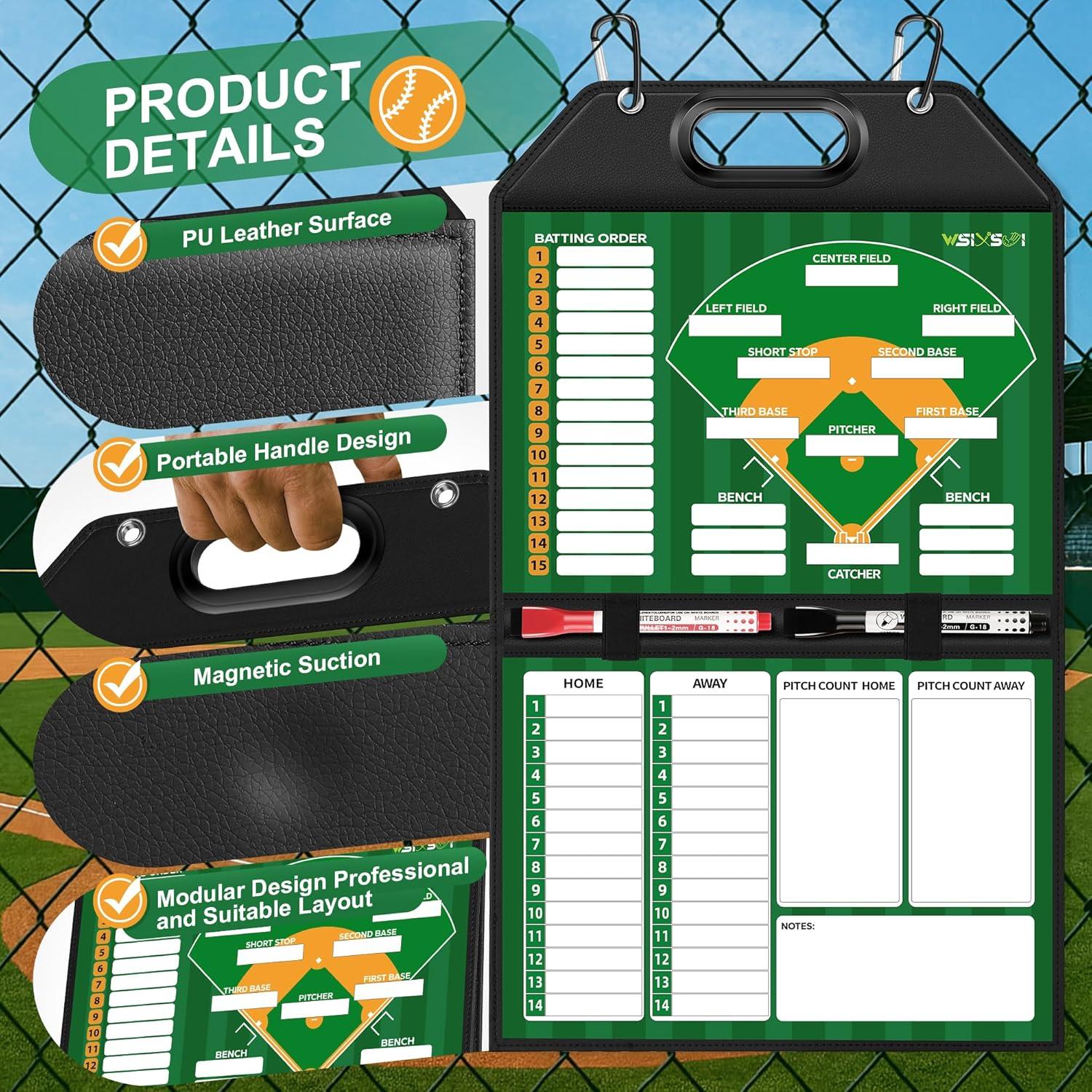 Tablero Magnético de Alineación de Béisbol Wsixsui Plegable