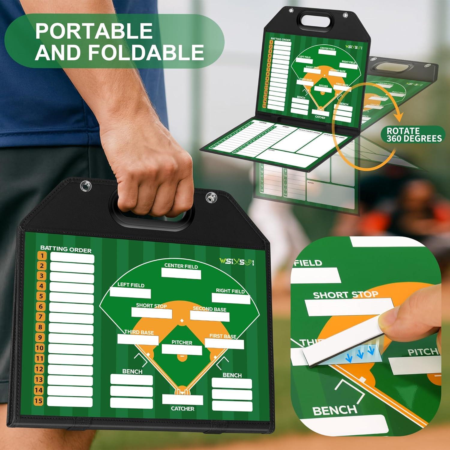 Tablero Magnético de Alineación de Béisbol Wsixsui Plegable