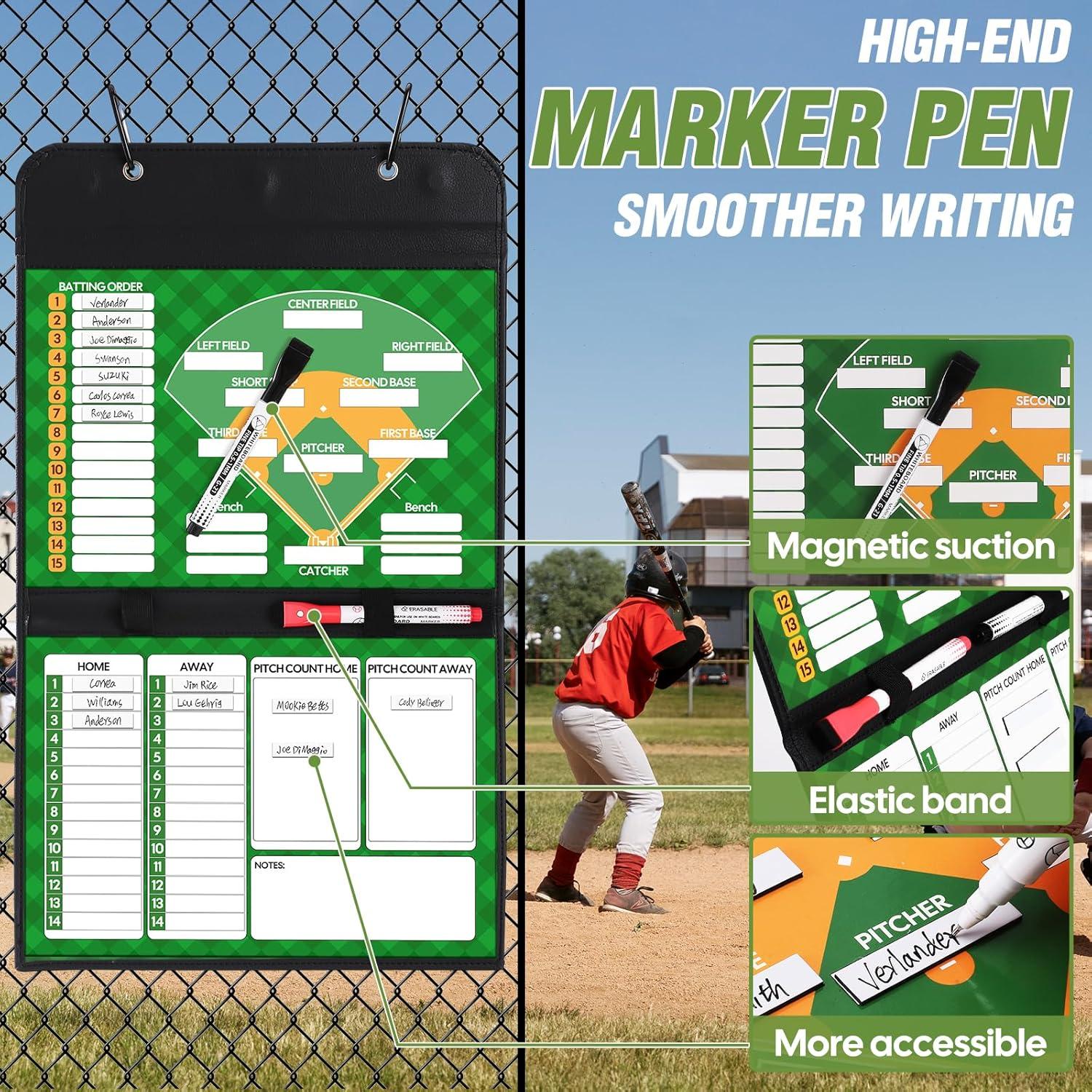 Tablero de Alineación de Béisbol Magnético GOFOWRK con 40 Tarjetas