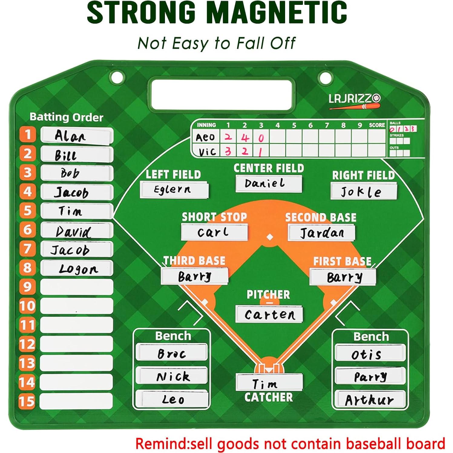 Imanes de Alineación de Béisbol LRJRIZZO 40 Piezas 1.27x5.84cm