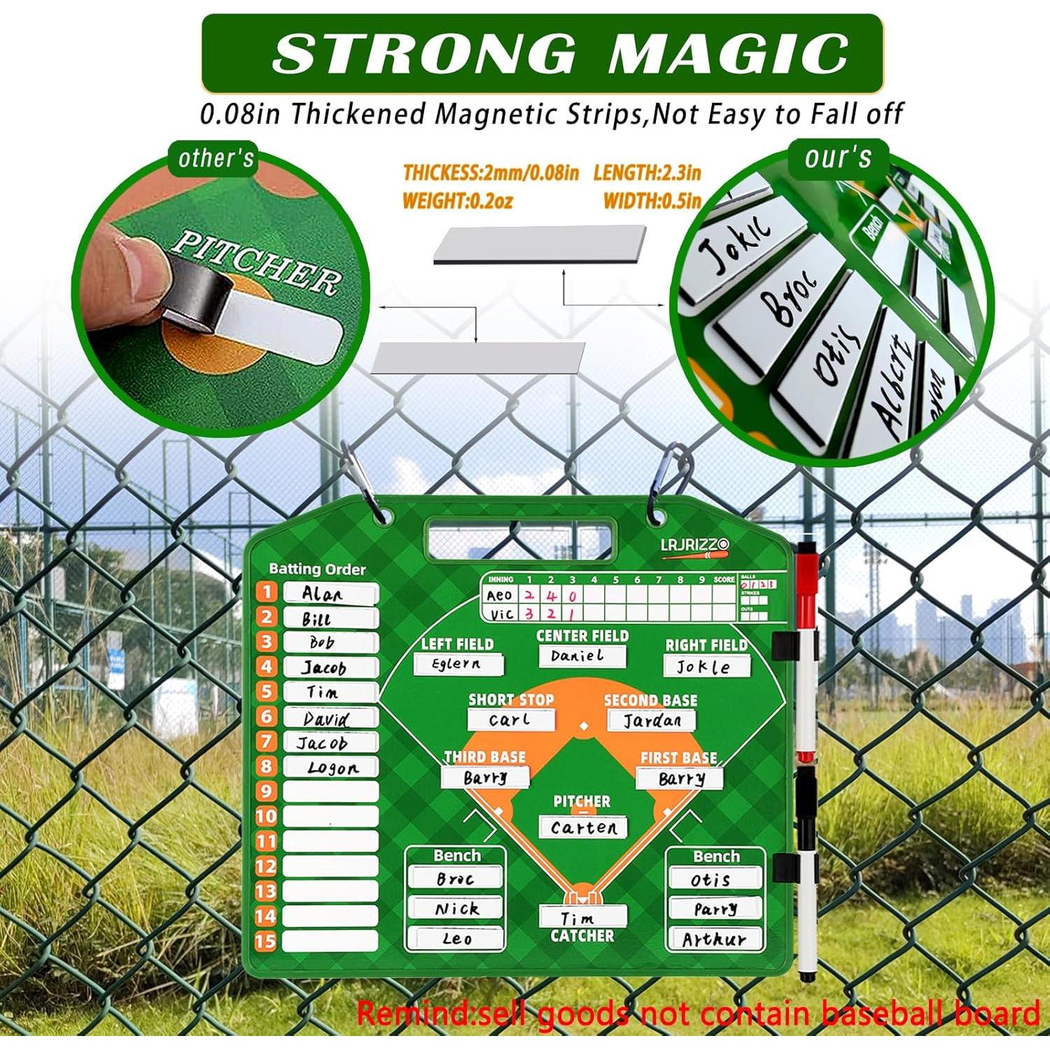 Imanes de Alineación de Béisbol LRJRIZZO 40 Piezas 1.27x5.84cm