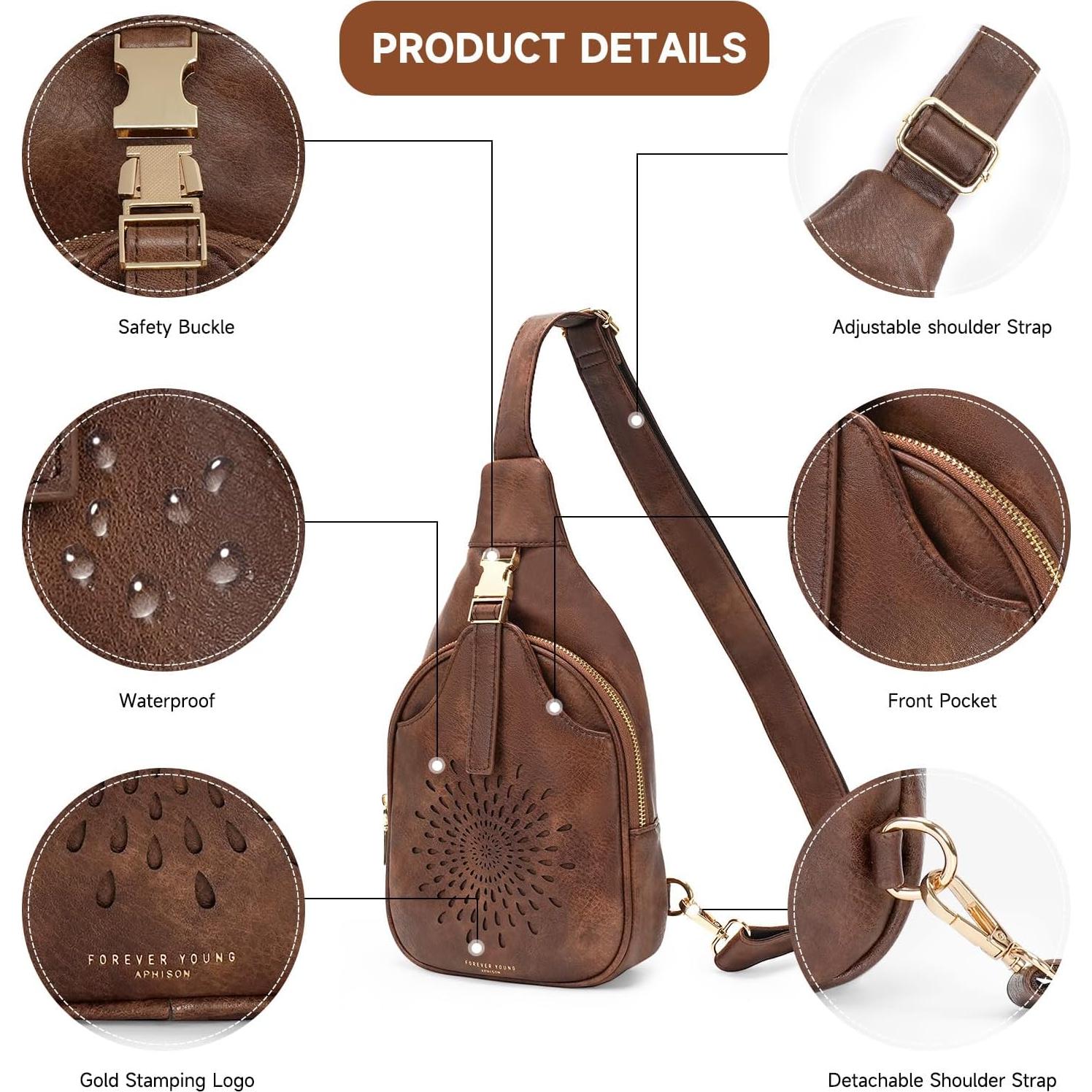 Bolso Bandolera APHISON para Teléfono Celular de Cuero