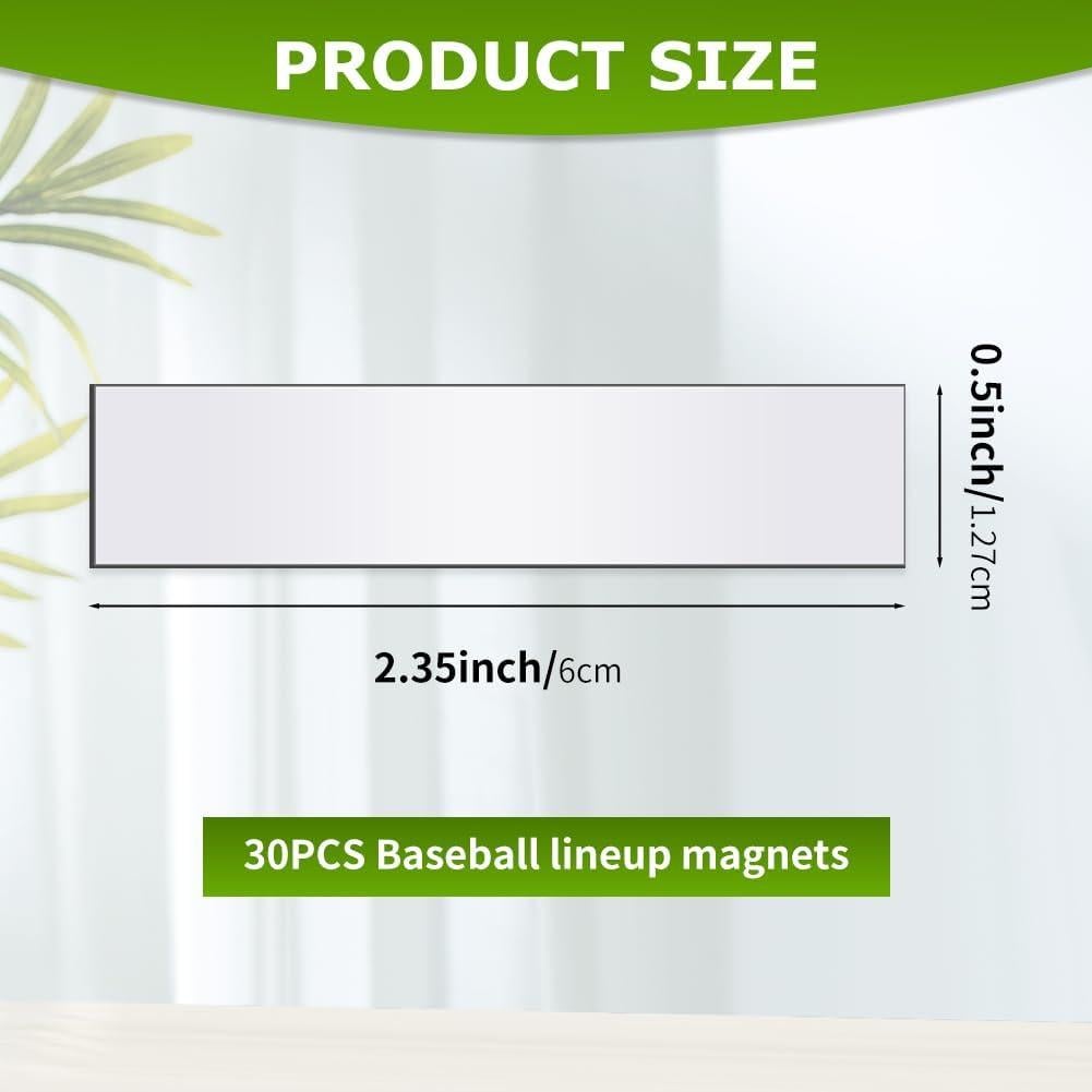 30 Tiras Magnéticas ELEGICKLIP para Tablero de Béisbol 5.97x1.27cm
