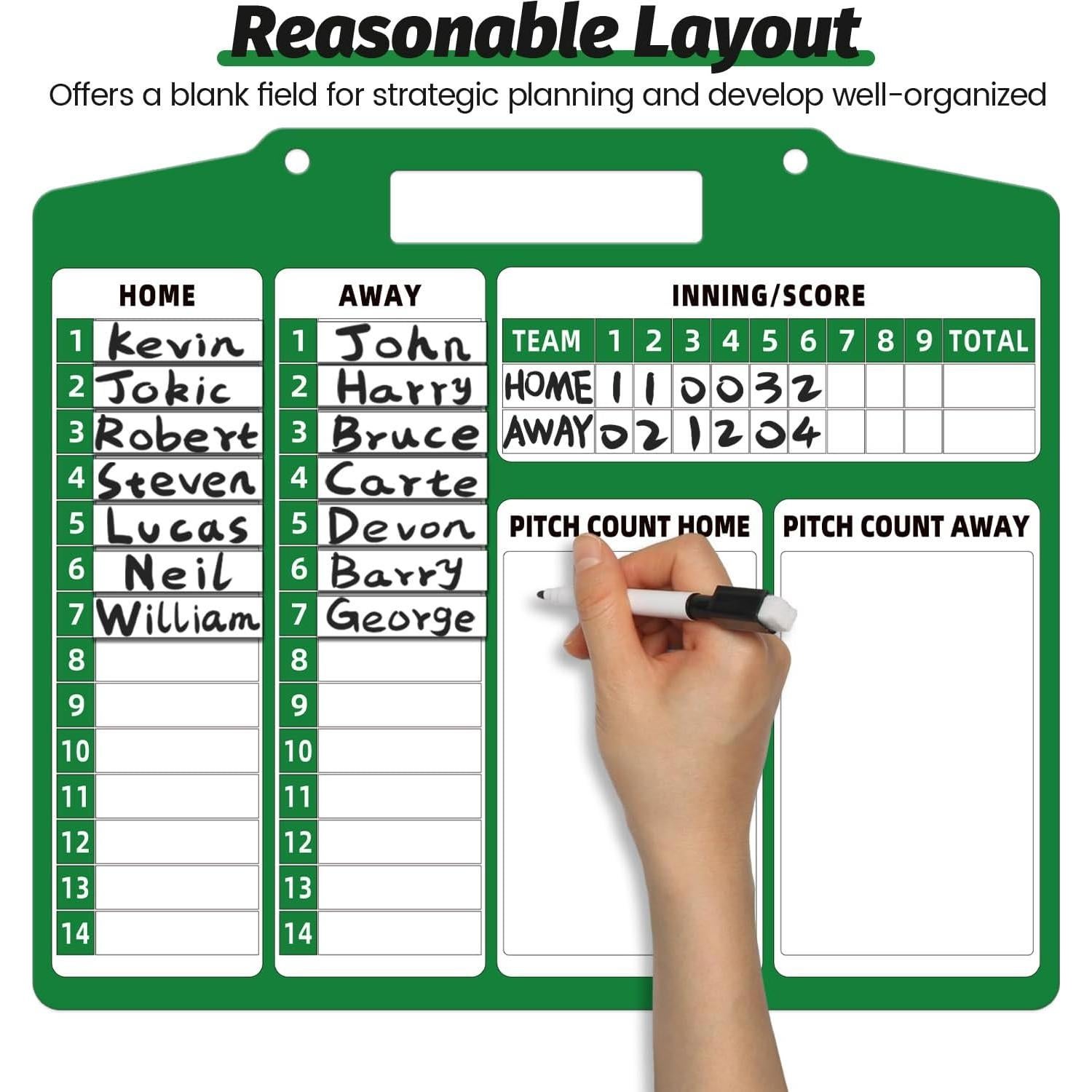 Tablero Magnético de Alineación de Béisbol NDQC - Verde