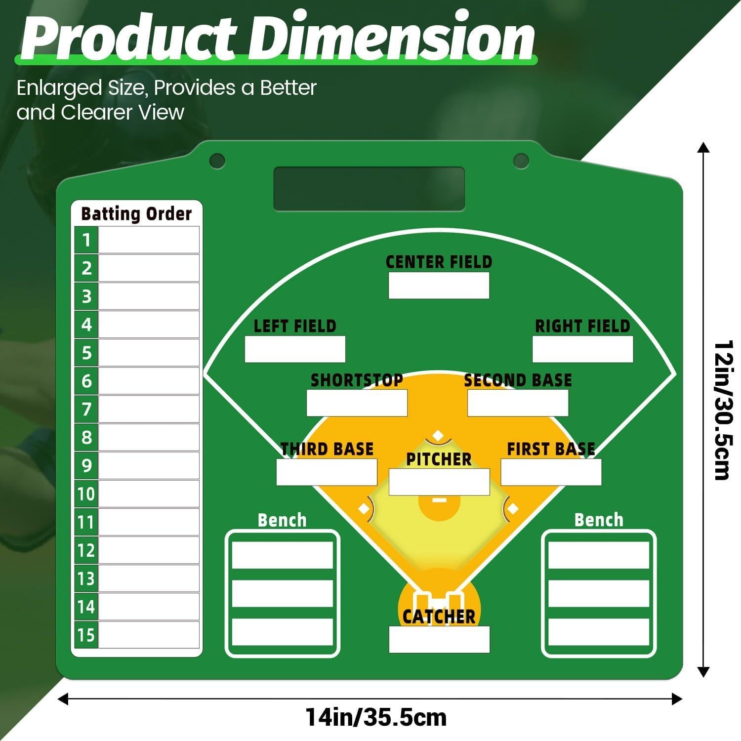 Tablero Magnético de Alineación de Béisbol NDQC - Verde