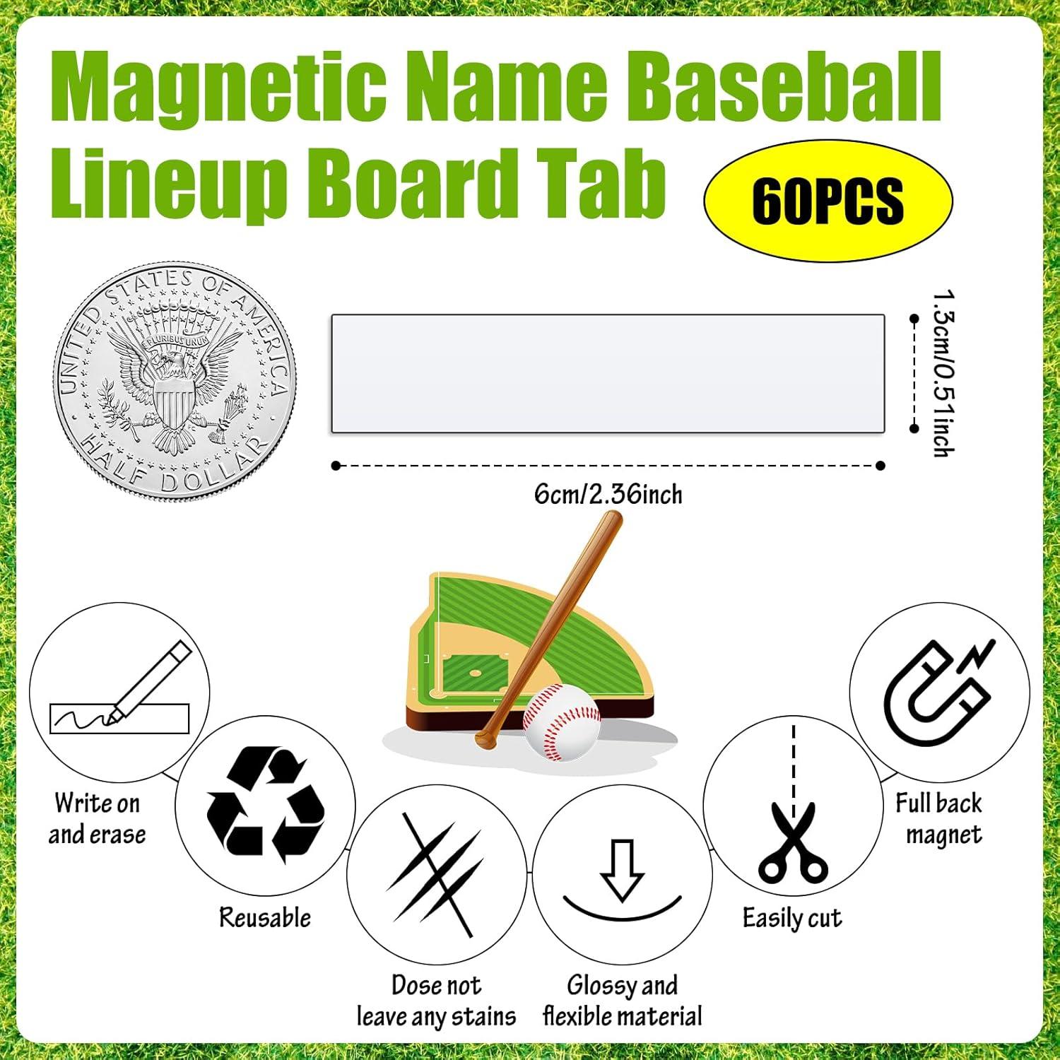 Etiquetas Magnéticas Deekin 60 Piezas 6x1.3 cm para Pizarra
