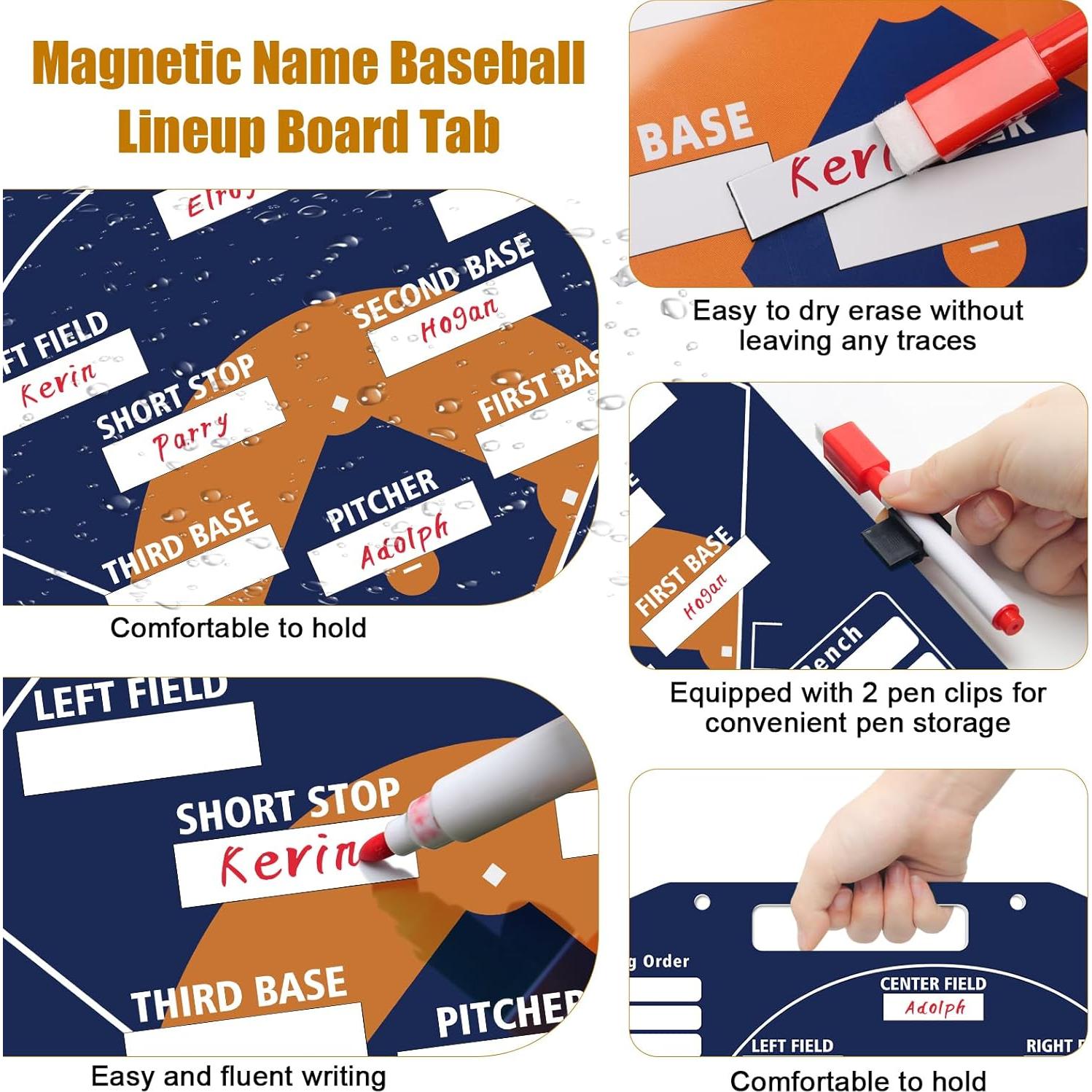 Portapapeles Magnético Anglecai para Entrenador de Béisbol Doble Cara