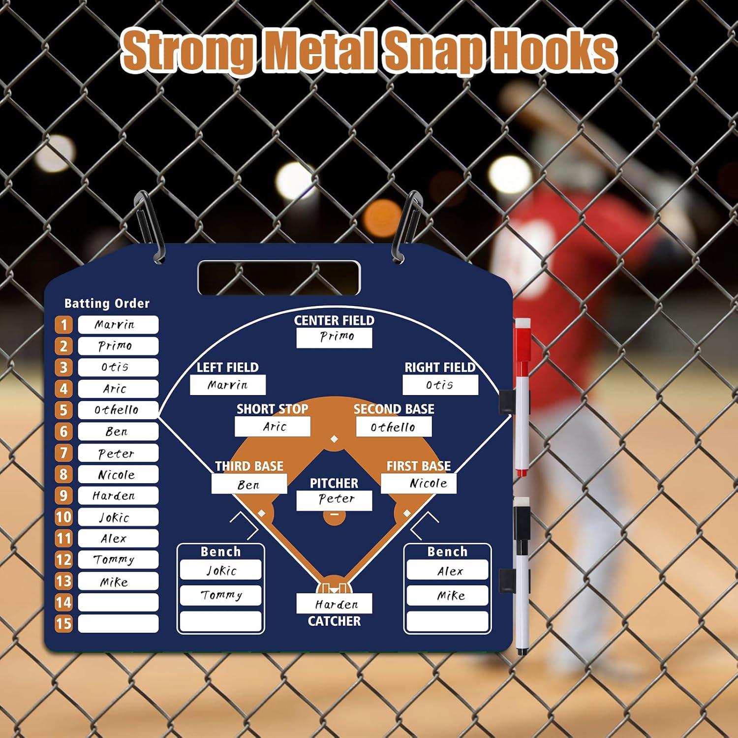 Portapapeles Magnético Anglecai para Entrenador de Béisbol Doble Cara