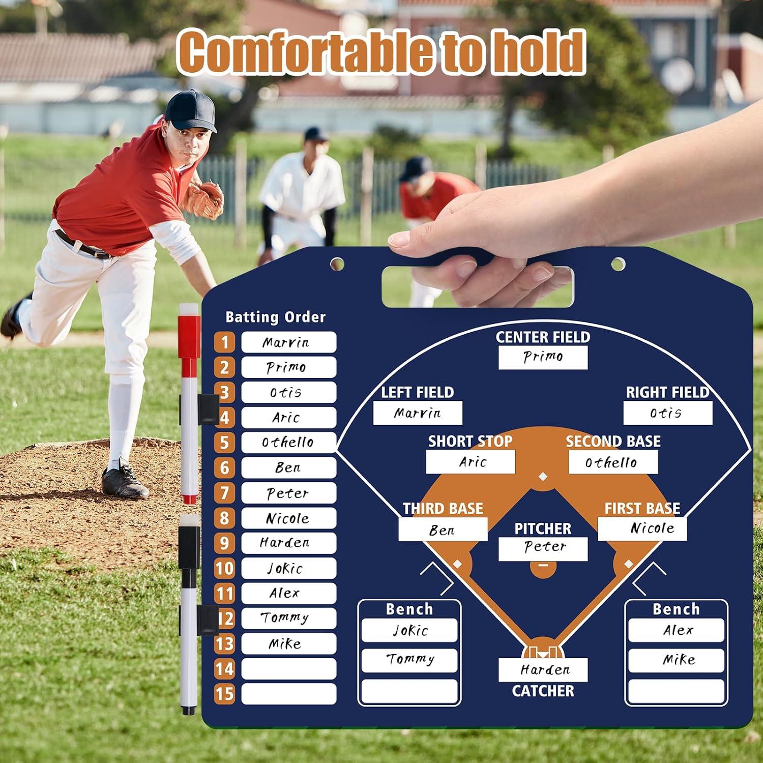 Portapapeles Magnético Anglecai para Entrenador de Béisbol Doble Cara