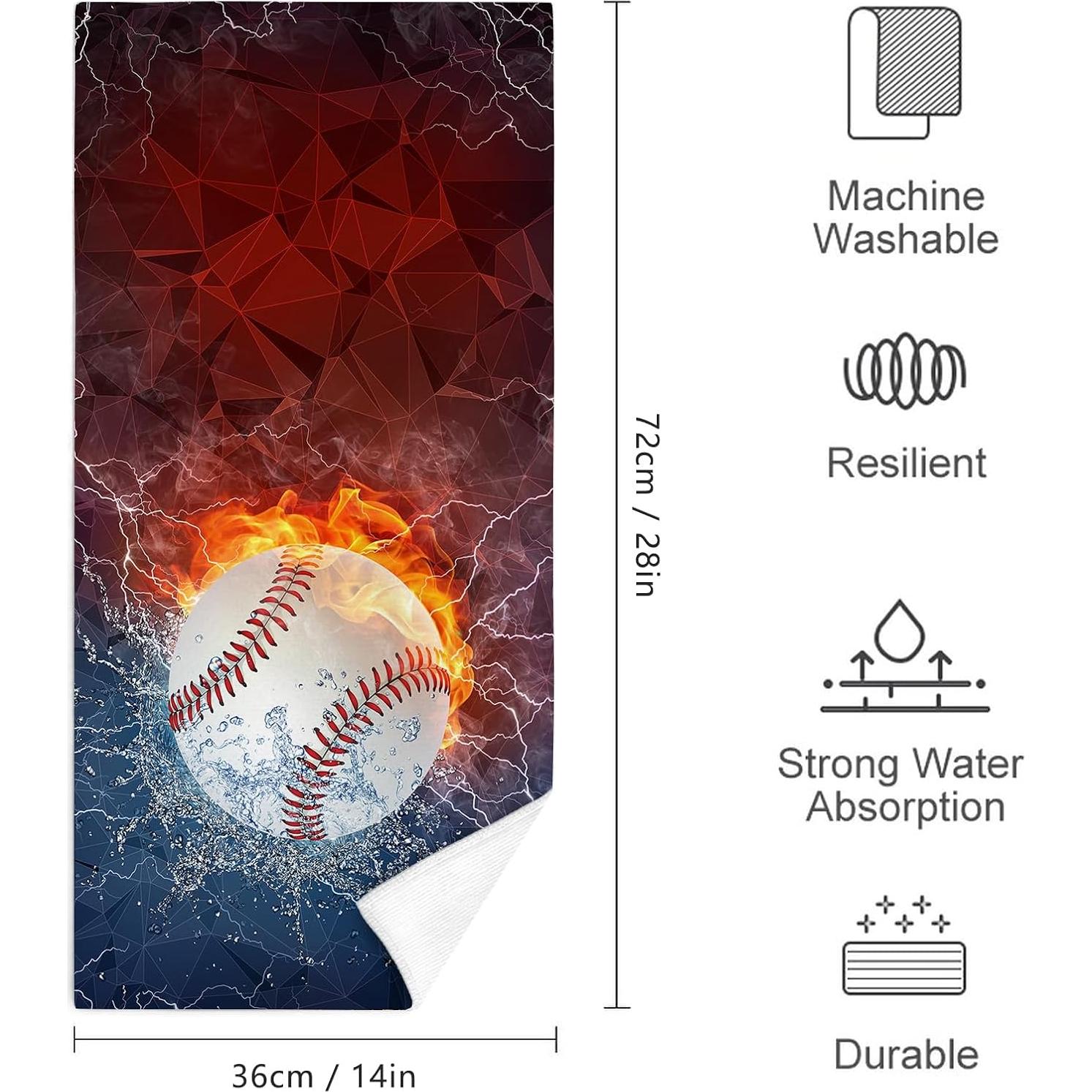 Juego de 2 Toallas de Mano Bapcoku Tema Béisbol 35x71 cm