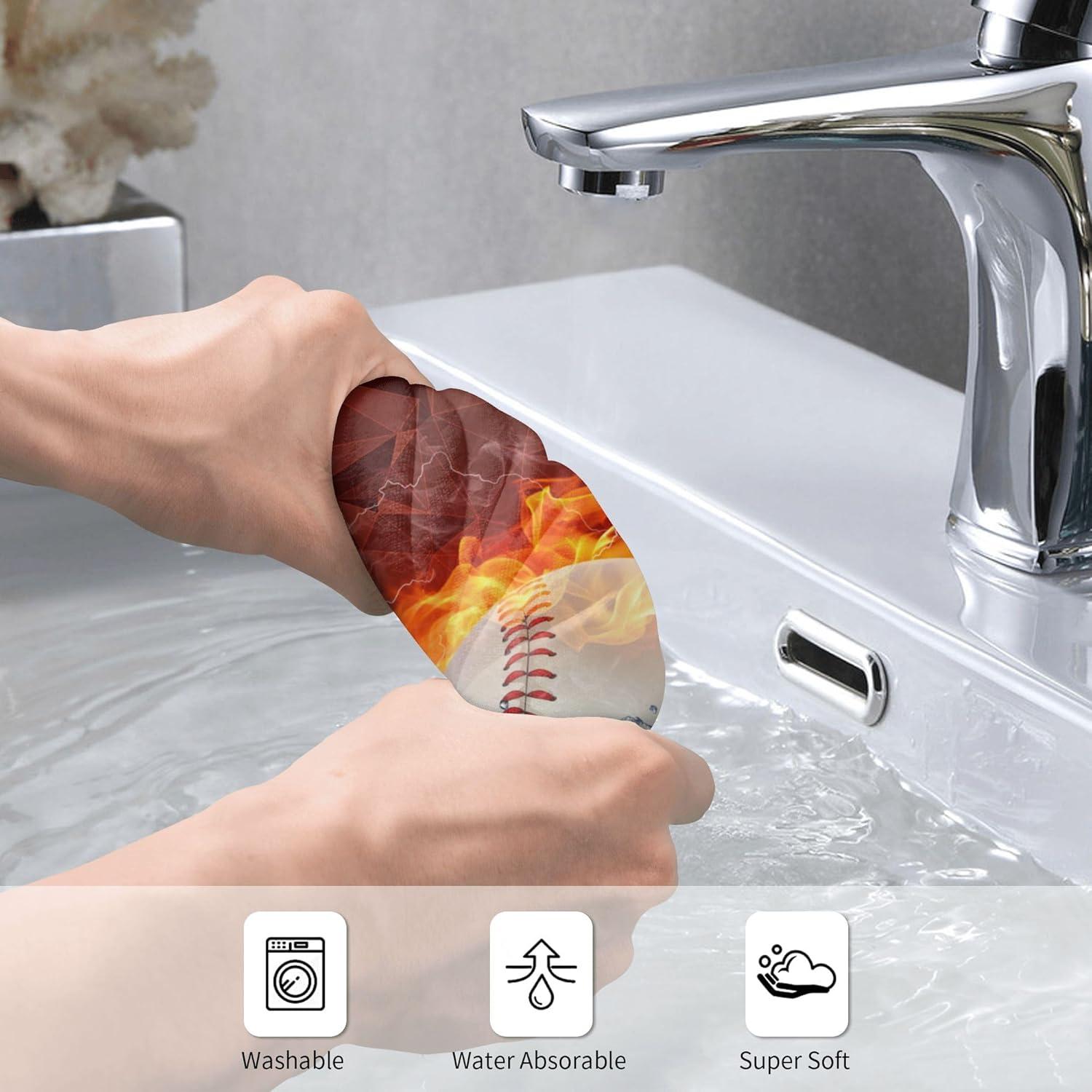 Juego de 2 Toallas de Mano Bapcoku Tema Béisbol 35x71 cm