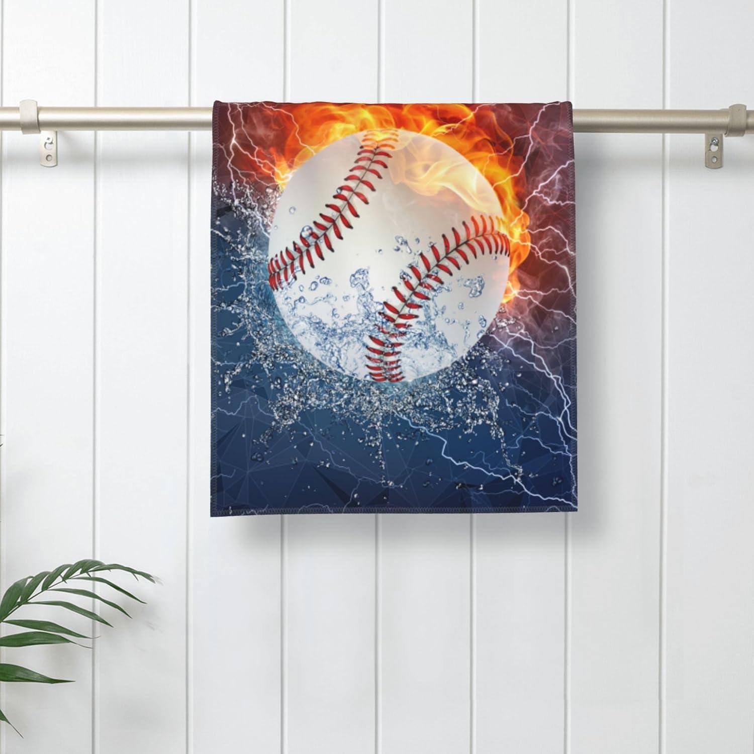 Juego de 2 Toallas de Mano Bapcoku Tema Béisbol 35x71 cm