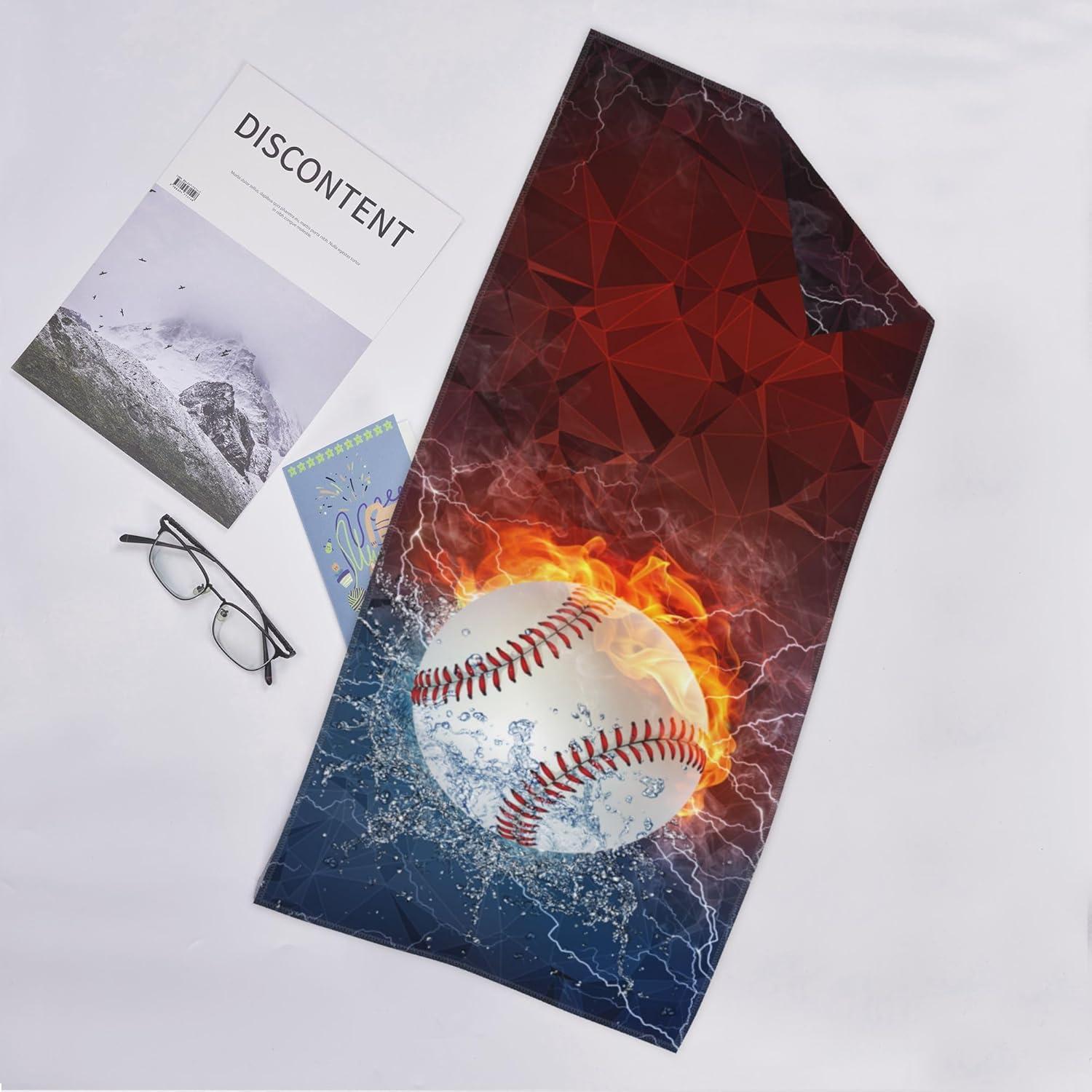 Juego de 2 Toallas de Mano Bapcoku Tema Béisbol 35x71 cm