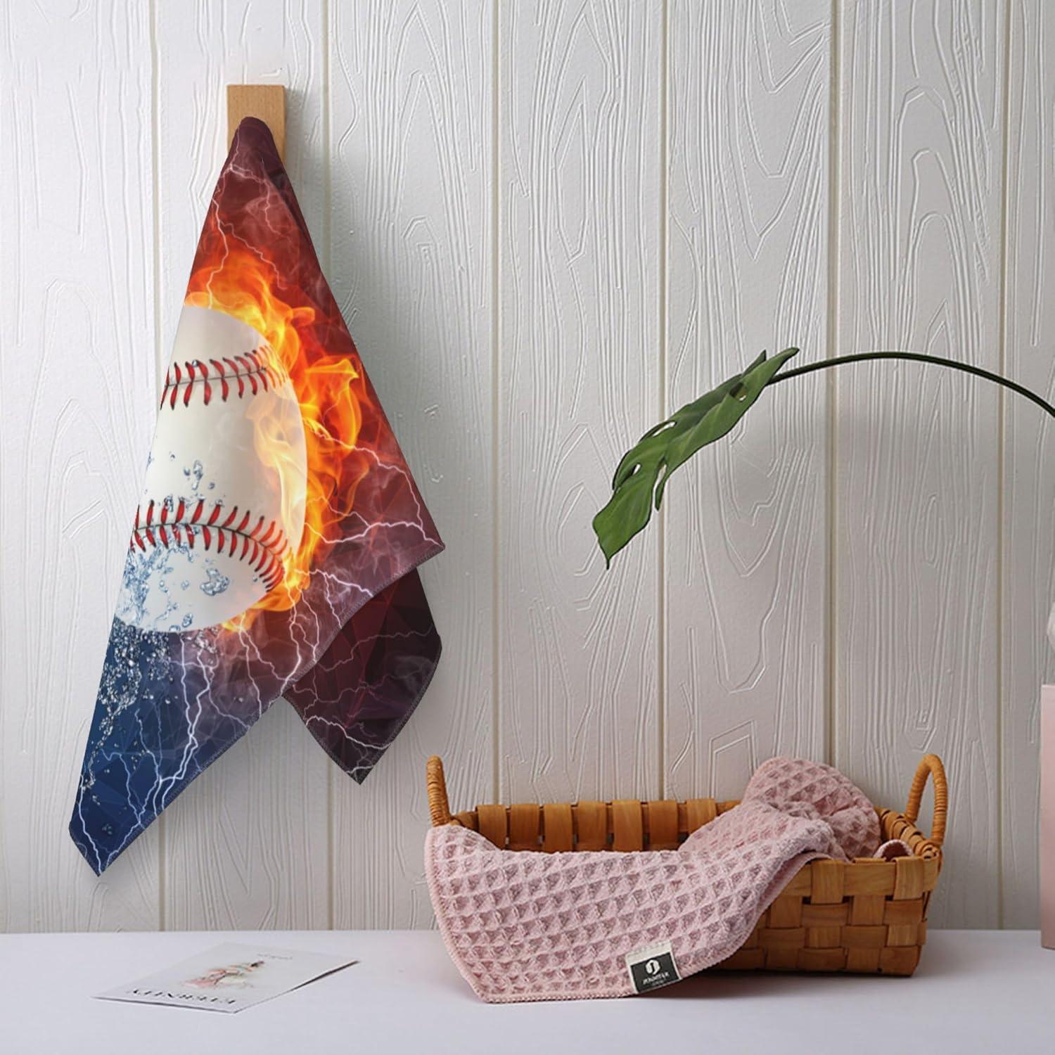 Juego de 2 Toallas de Mano Bapcoku Tema Béisbol 35x71 cm