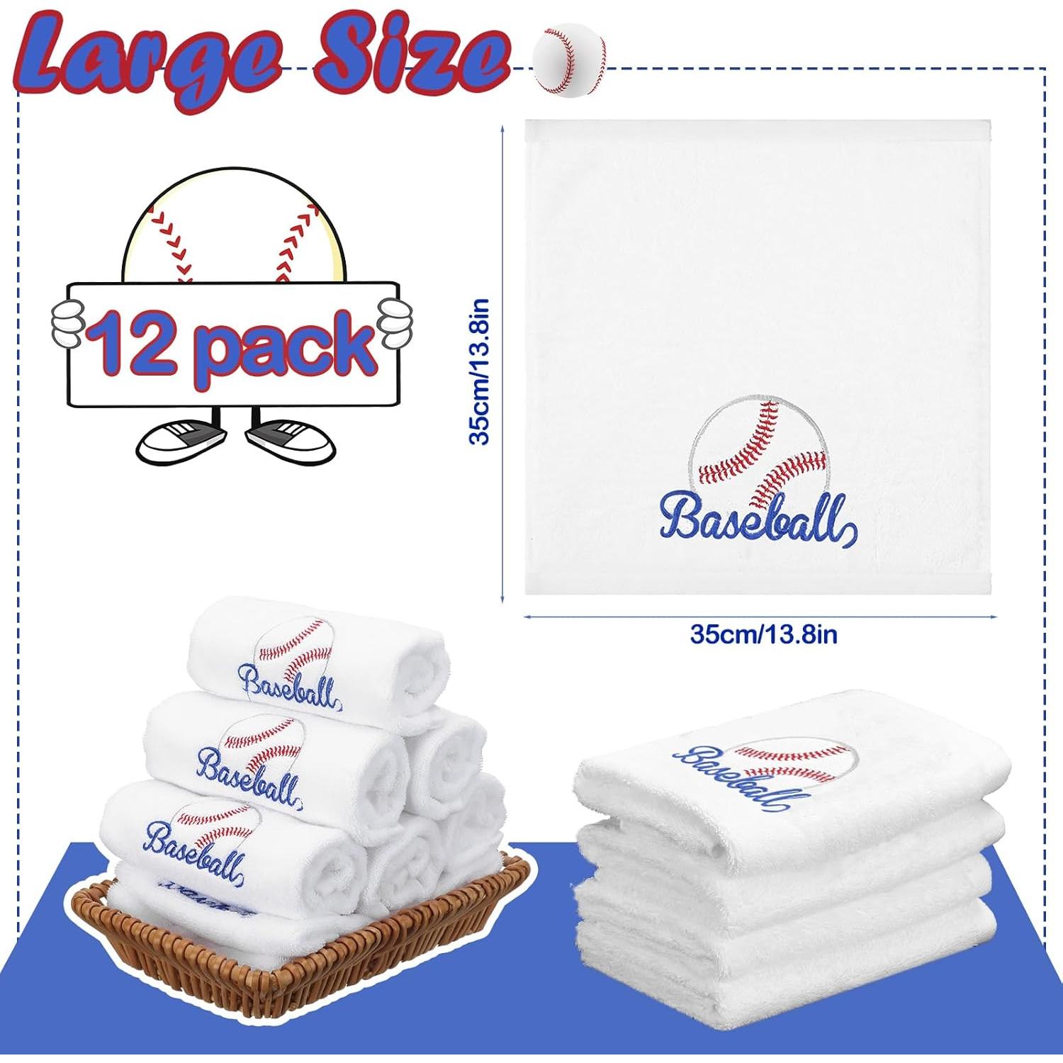 12 Toallas de Mano de Algodón FuWeave Béisbol 35x35 cm