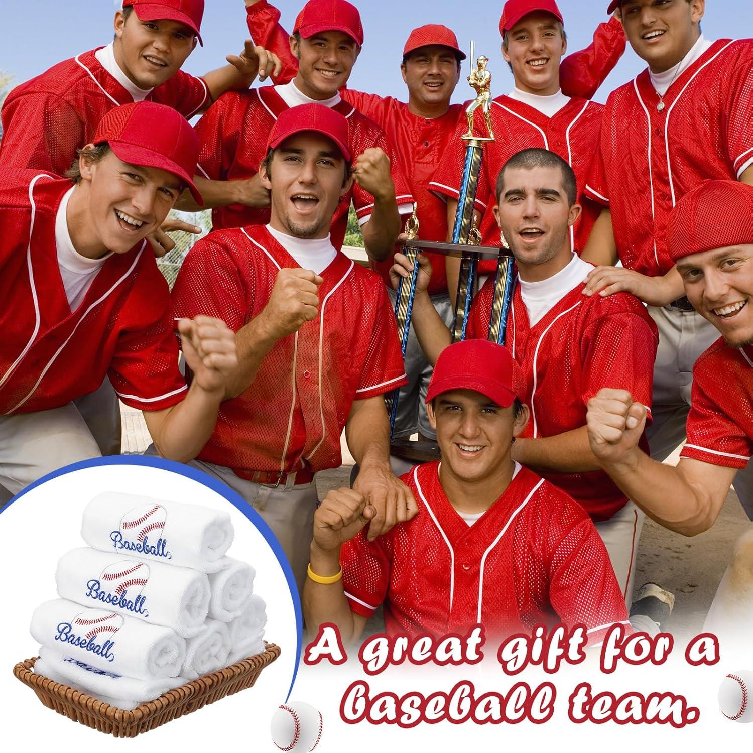 12 Toallas de Mano de Algodón FuWeave Béisbol 35x35 cm