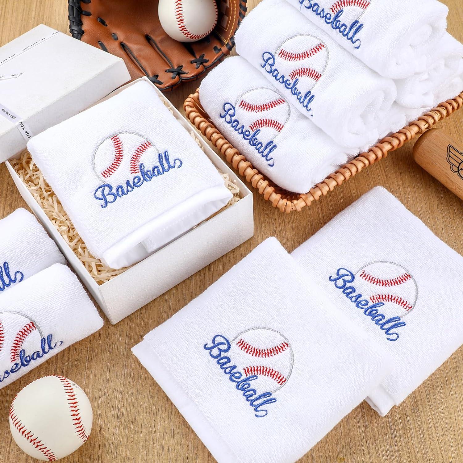 12 Toallas de Mano de Algodón FuWeave Béisbol 35x35 cm