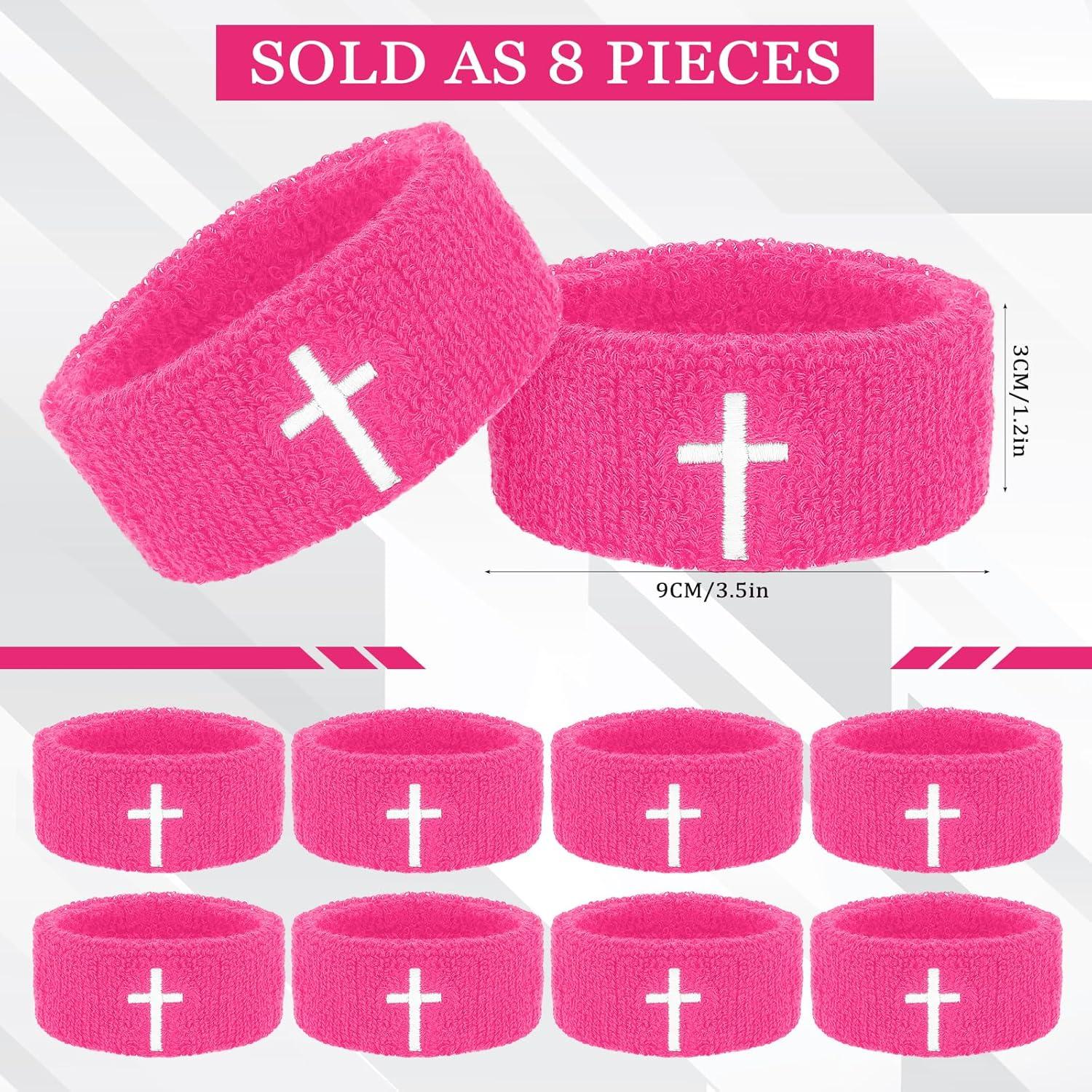 Zeyune 8 Bandas de Sudor para Brazos Rosa Cruz Deportivas