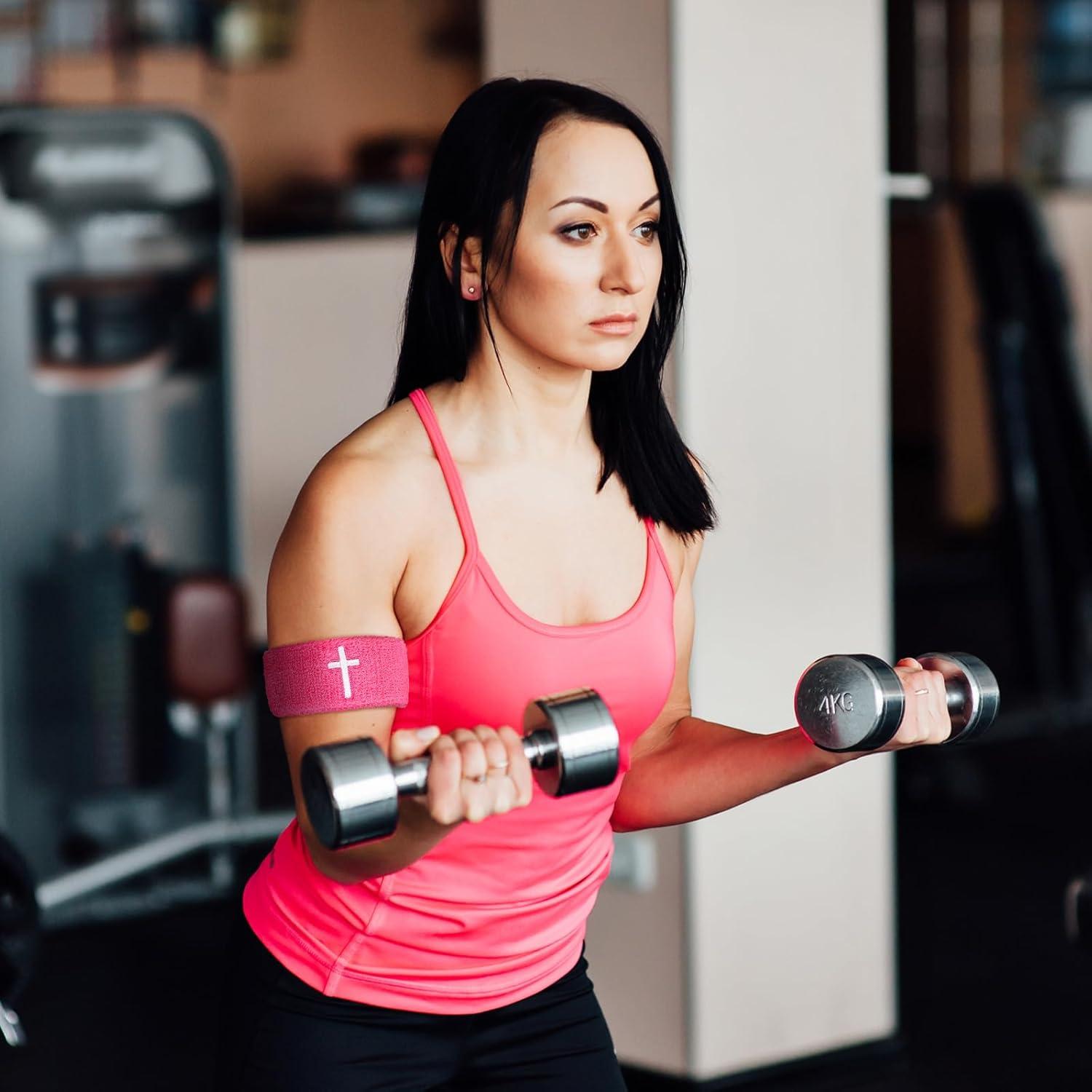 Zeyune 8 Bandas de Sudor para Brazos Rosa Cruz Deportivas