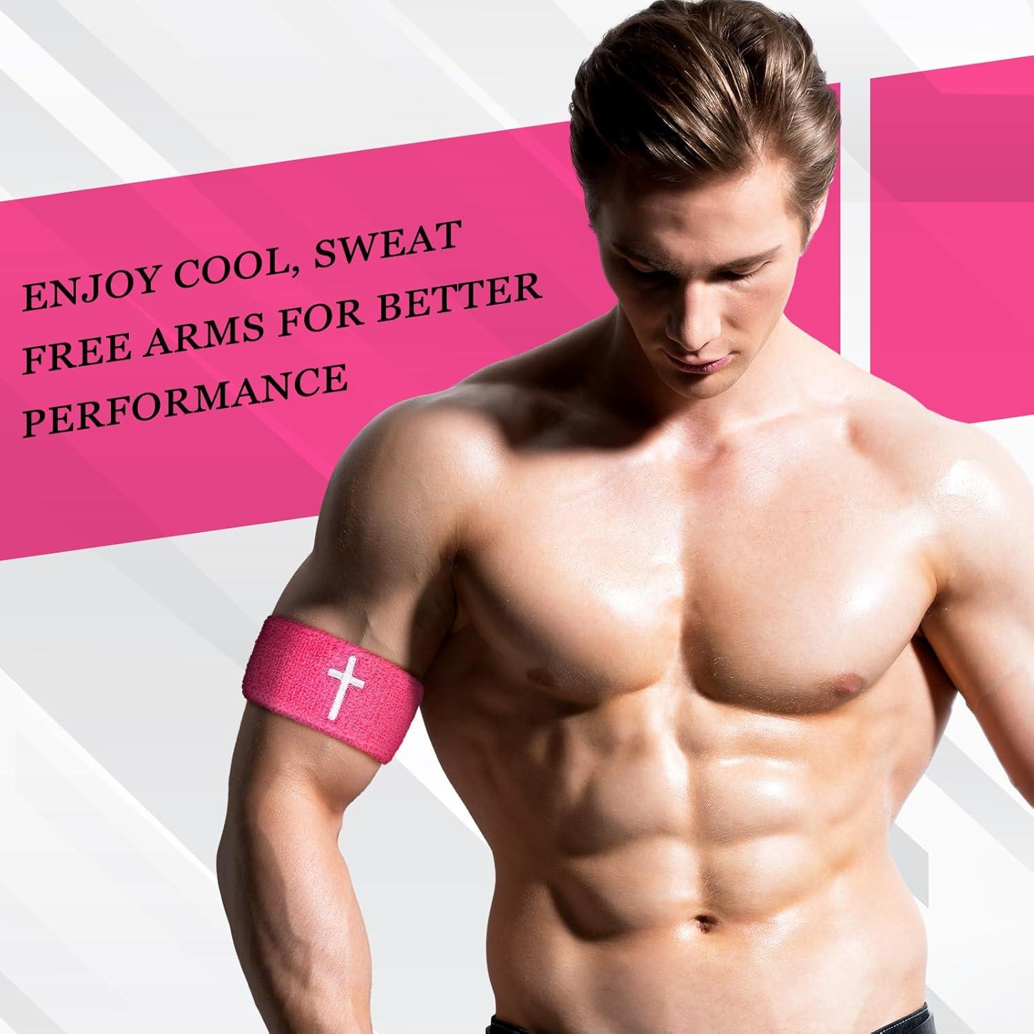 Zeyune 8 Bandas de Sudor para Brazos Rosa Cruz Deportivas