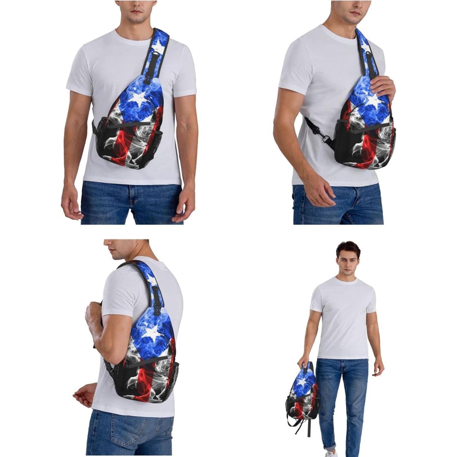 Bandolera GTEVUTS Bandera de Puerto Rico 19x8x39 cm