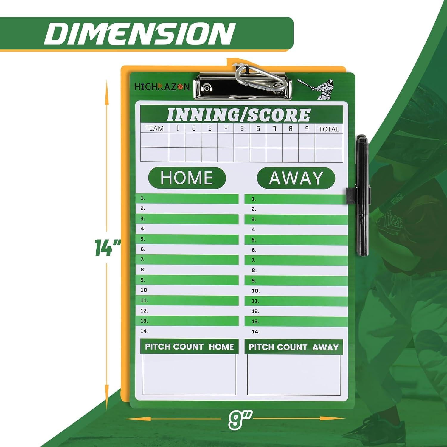 Portaplanos de Béisbol HIGHRAZON Verde Doble Cara 35.56x22.86cm