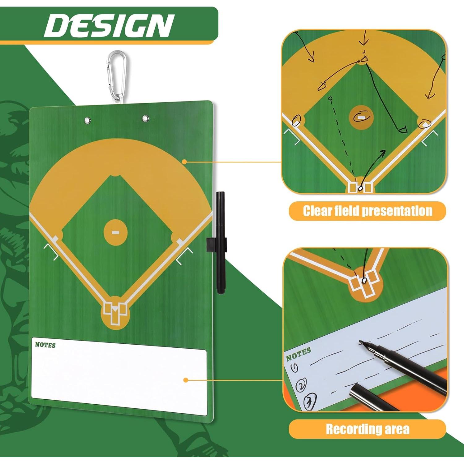 Portaplanos de Béisbol HIGHRAZON Verde Doble Cara 35.56x22.86cm