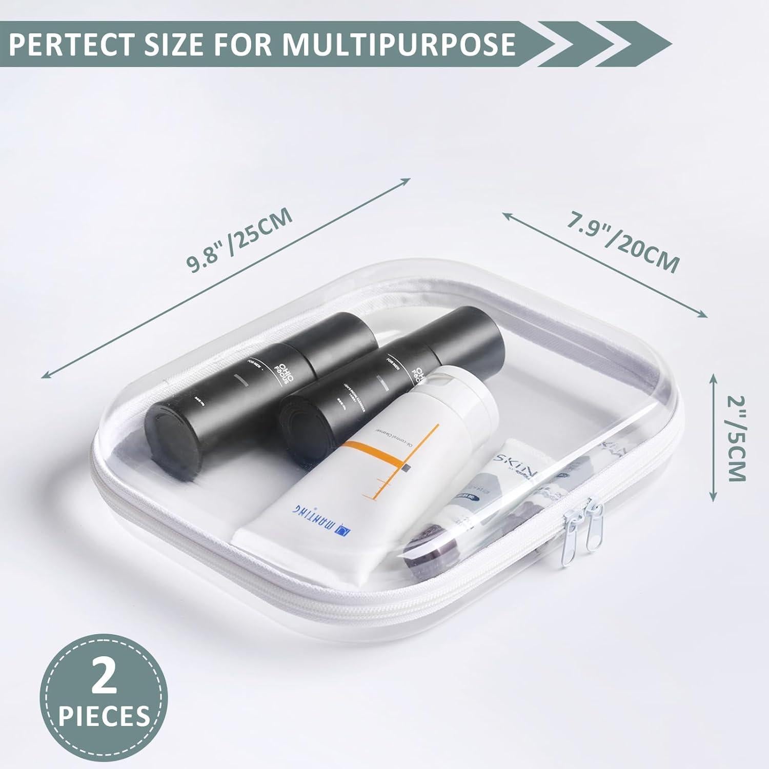 Estuche de plástico transparente YQBRAO 24.9x20.1x5.1 cm 2 Pzas