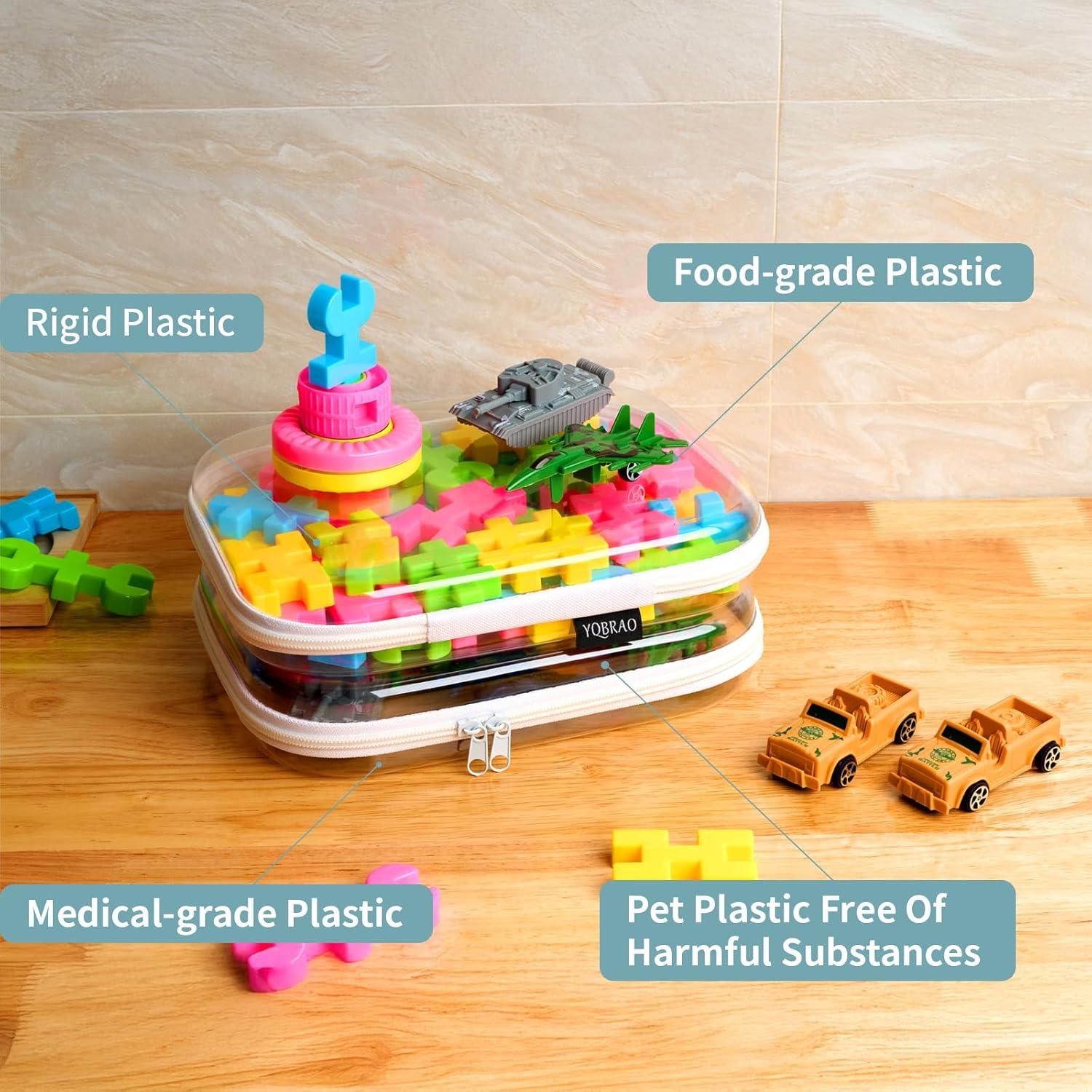 Estuche de plástico transparente YQBRAO 24.9x20.1x5.1 cm 2 Pzas