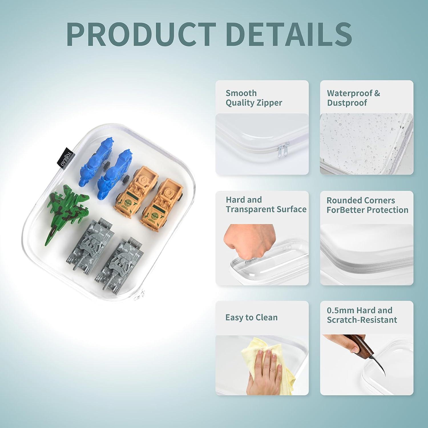 Estuche de plástico transparente YQBRAO 24.9x20.1x5.1 cm 2 Pzas