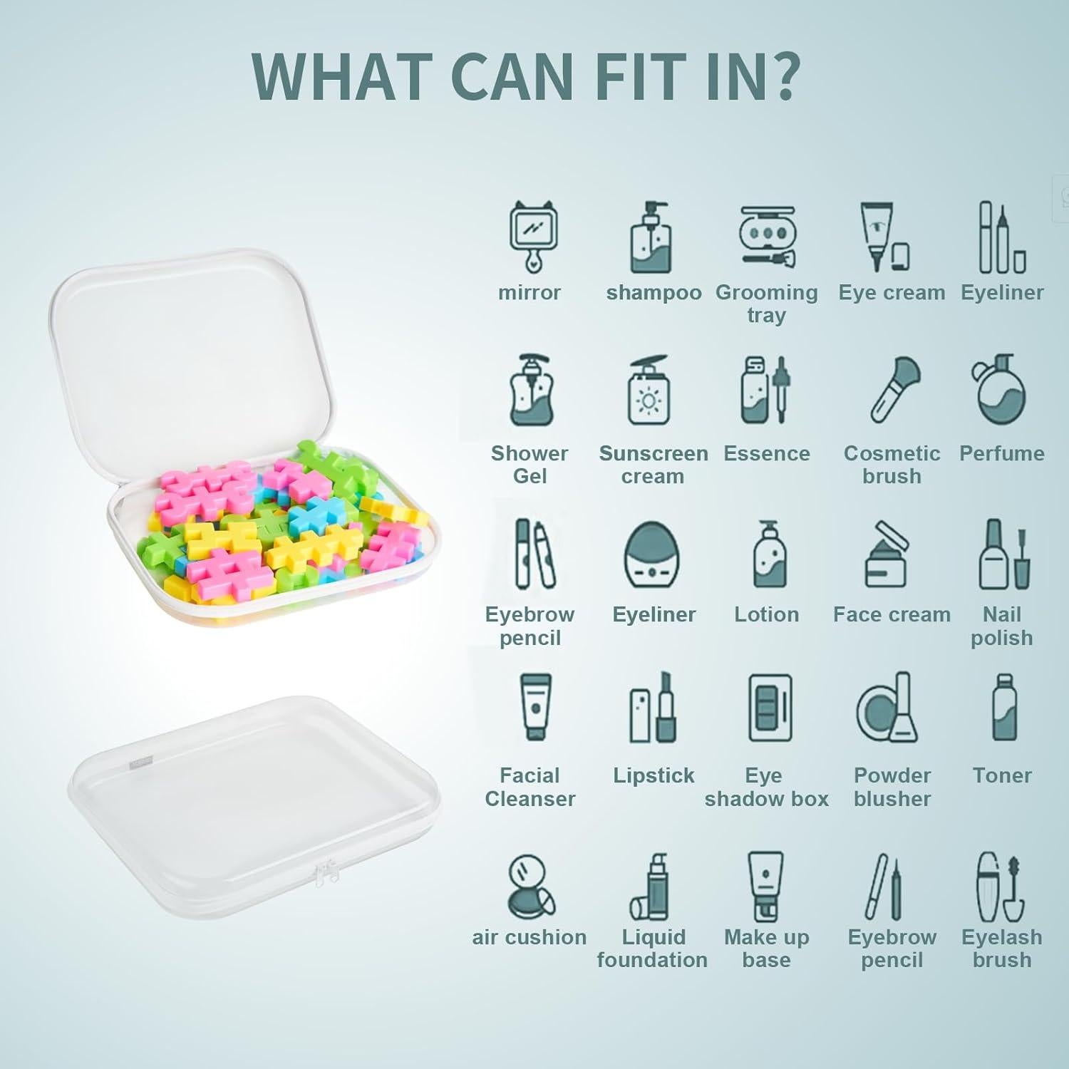 Estuche de plástico transparente YQBRAO 24.9x20.1x5.1 cm 2 Pzas