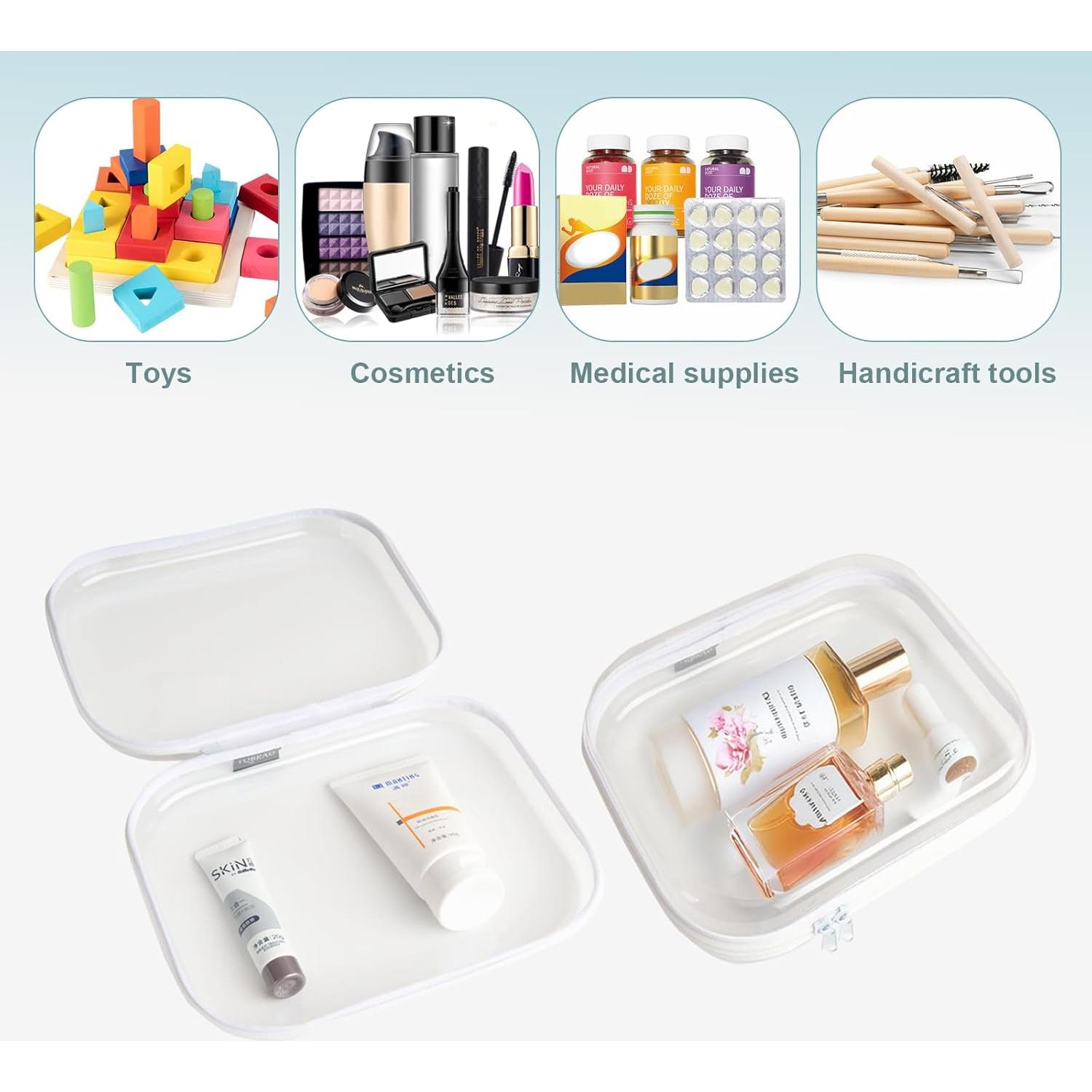 Estuche de plástico transparente YQBRAO 24.9x20.1x5.1 cm 2 Pzas