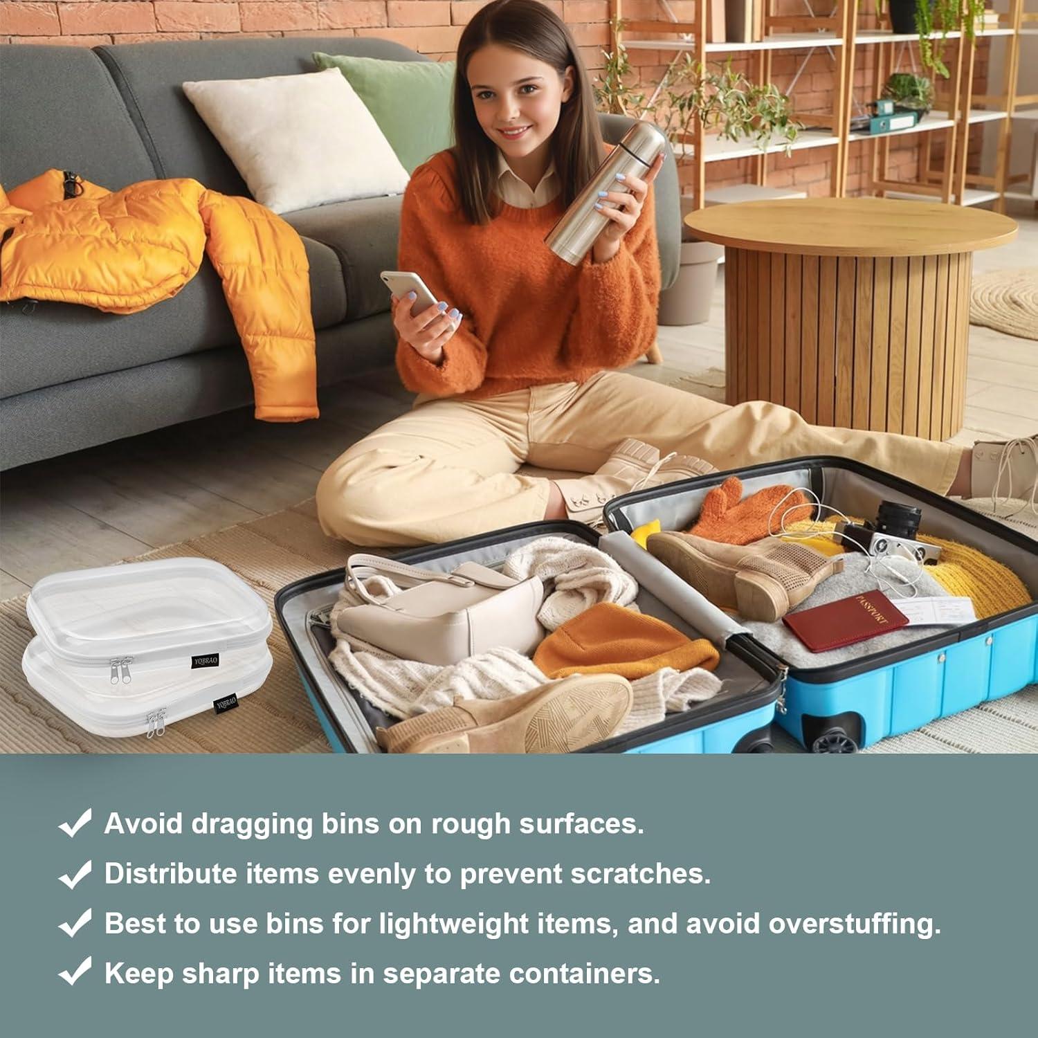 Estuche de plástico transparente YQBRAO 24.9x20.1x5.1 cm 2 Pzas