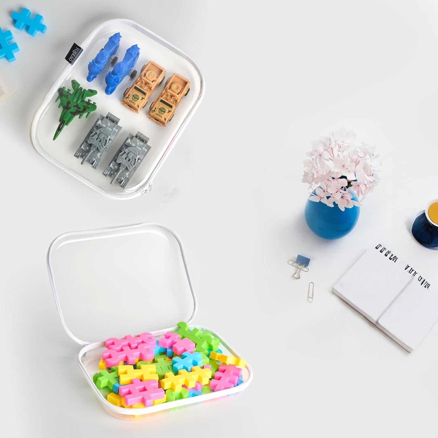 Estuche de plástico transparente YQBRAO 24.9x20.1x5.1 cm 2 Pzas