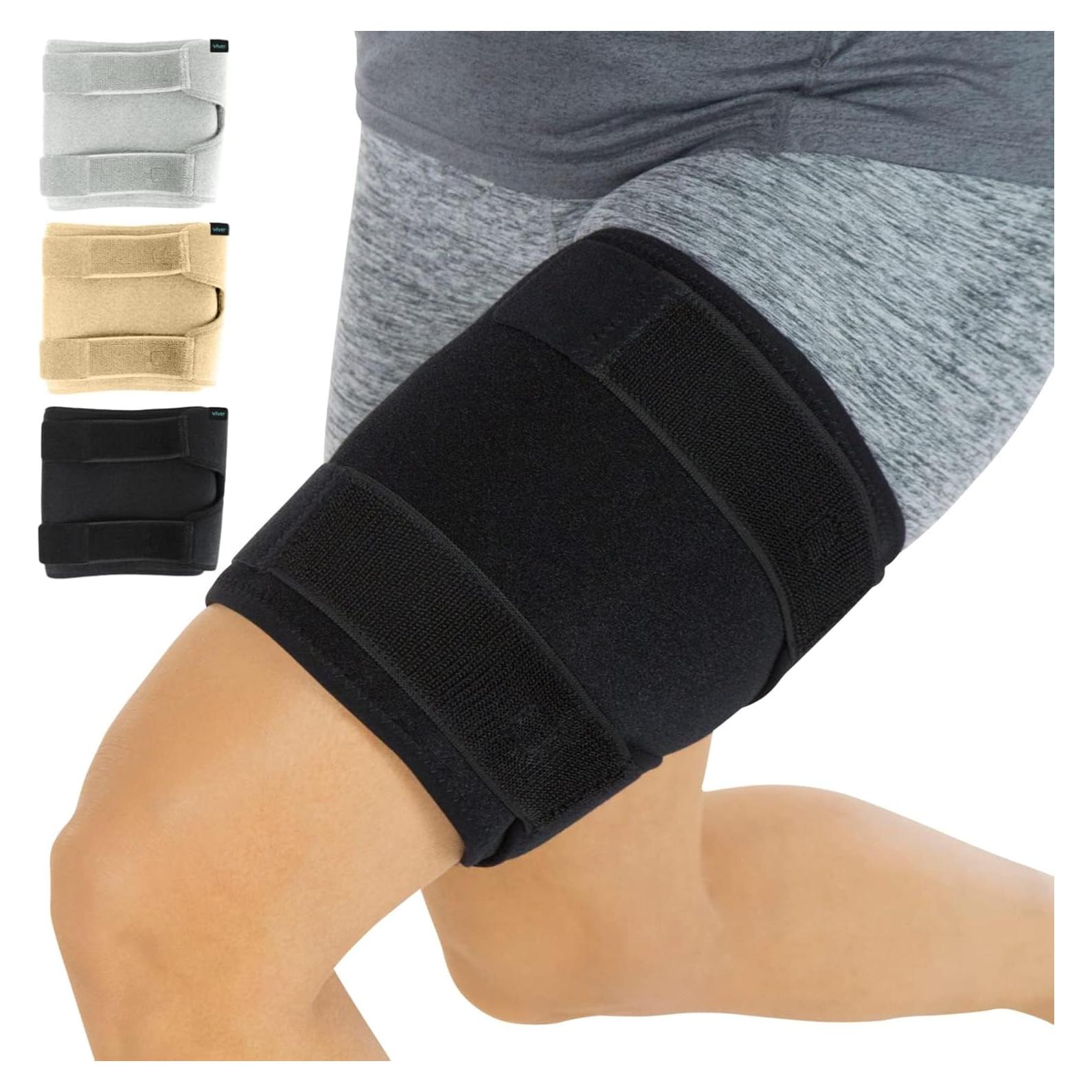 Faja de Compresión Ajustable Vive para Muslo - Negro