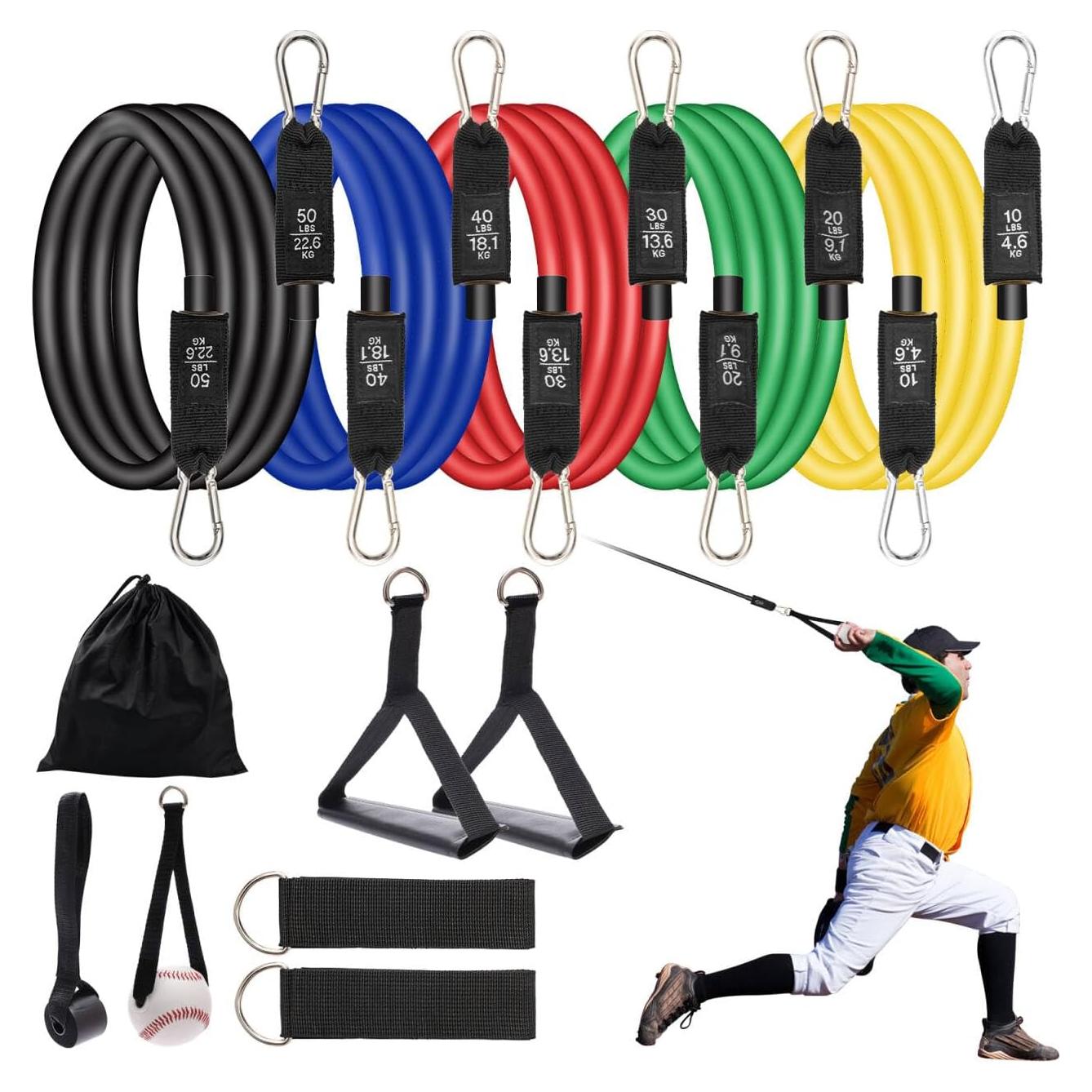 Bandas de Resistencia COITEK para Béisbol - 5 Niveles Ajustables