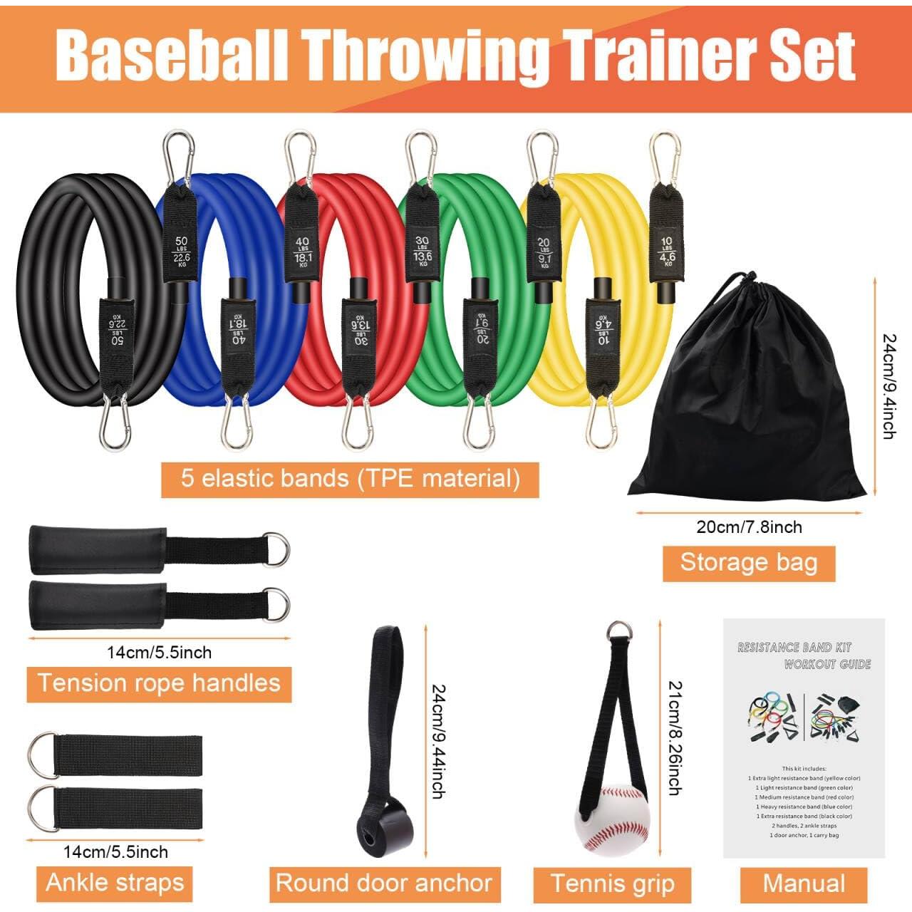 Bandas de Resistencia COITEK para Béisbol - 5 Niveles Ajustables