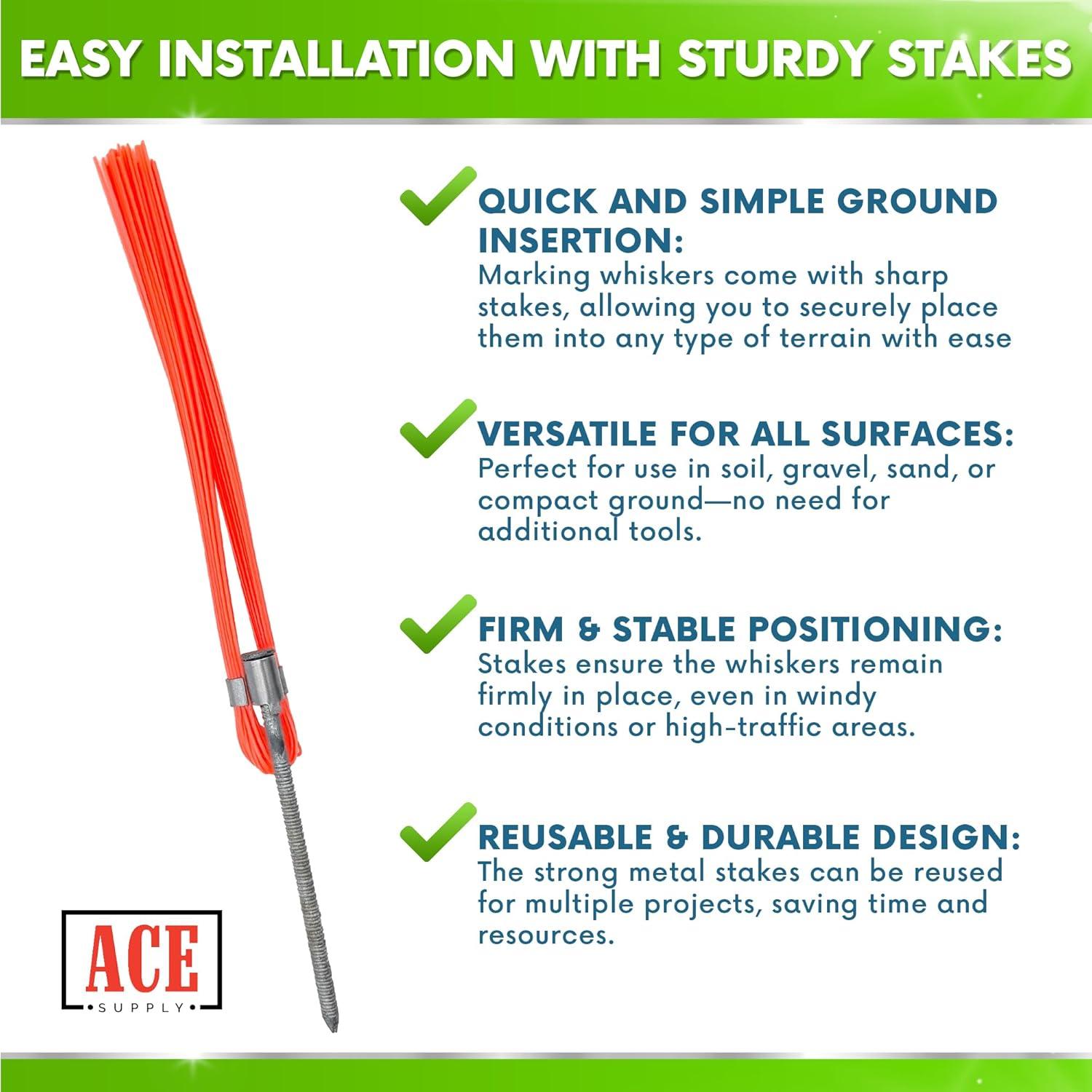 Bigotes de Marcado Naranjas ACE Supply - Paquete de 25