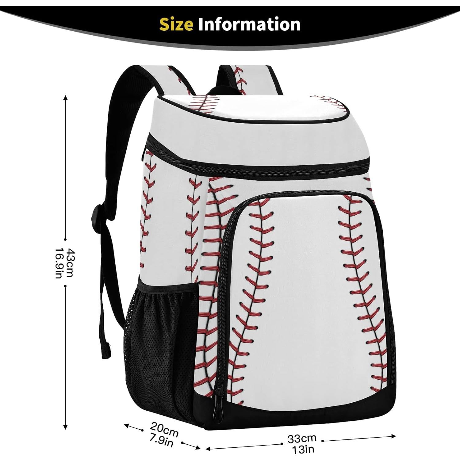 Mochila Enfriadora Aislada xigua Rayas Béisbol 33x20x43cm