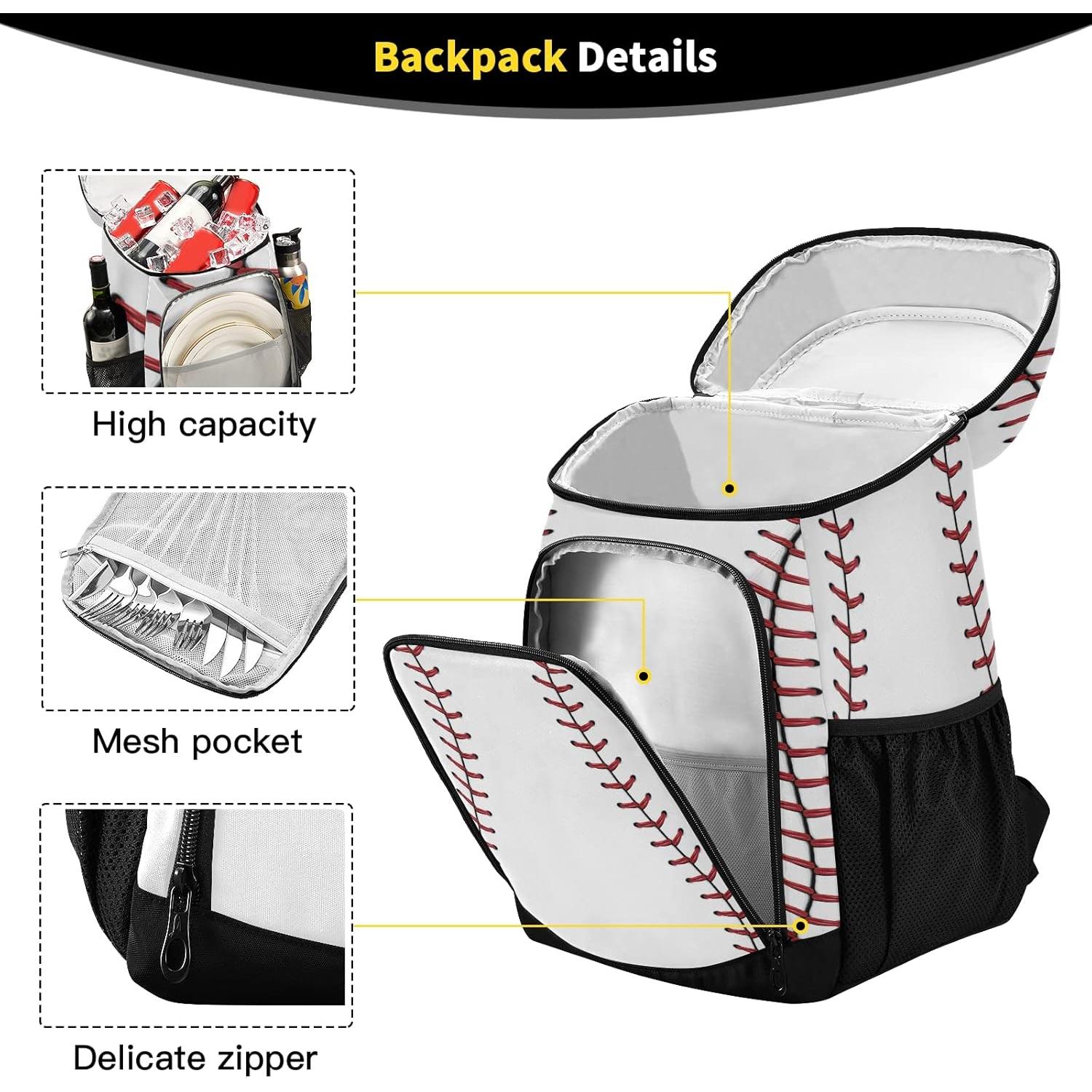 Mochila Enfriadora Aislada xigua Rayas Béisbol 33x20x43cm