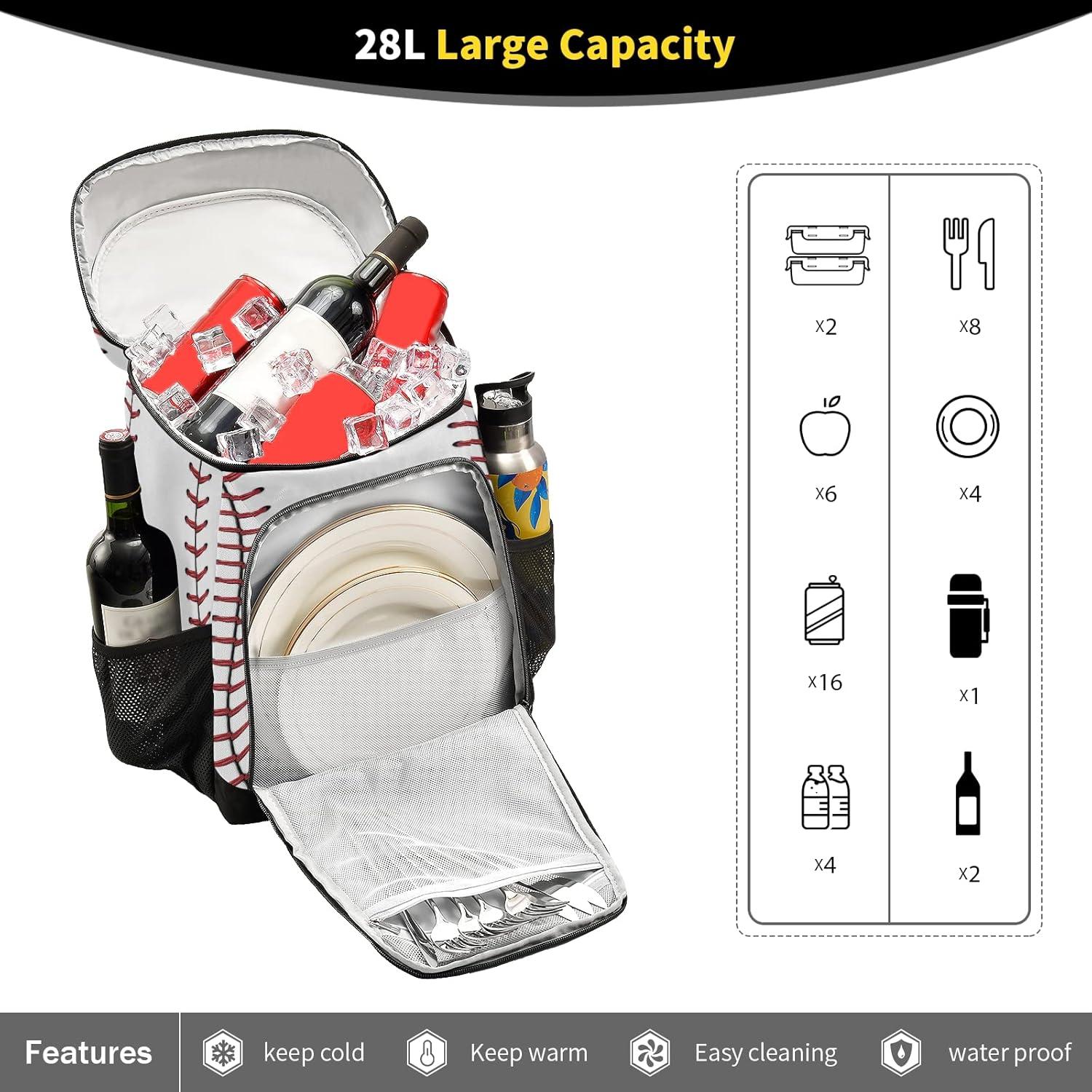 Mochila Enfriadora Aislada xigua Rayas Béisbol 33x20x43cm