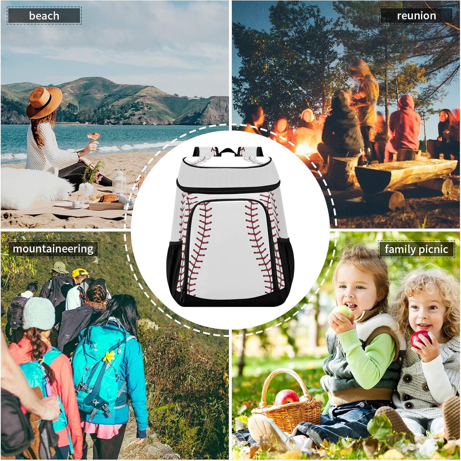 Mochila Enfriadora Aislada xigua Rayas Béisbol 33x20x43cm