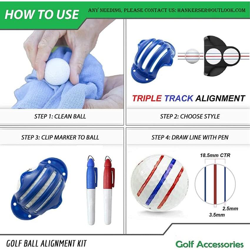 Kit de 5 Herramientas de Marcado de Pelotas de Golf Nuorao