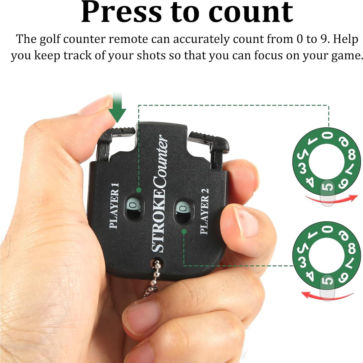 Contador de Golpes de Golf PEUTIER - 2 Piezas, Negro