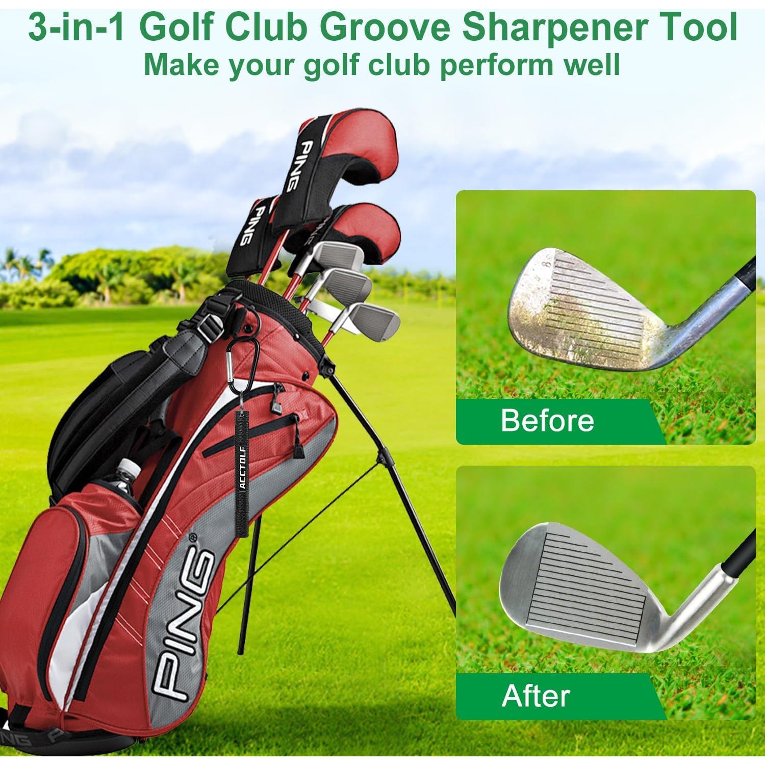 Afilador de Ranuras para Palos de Golf ACCTOLF 3 en 1